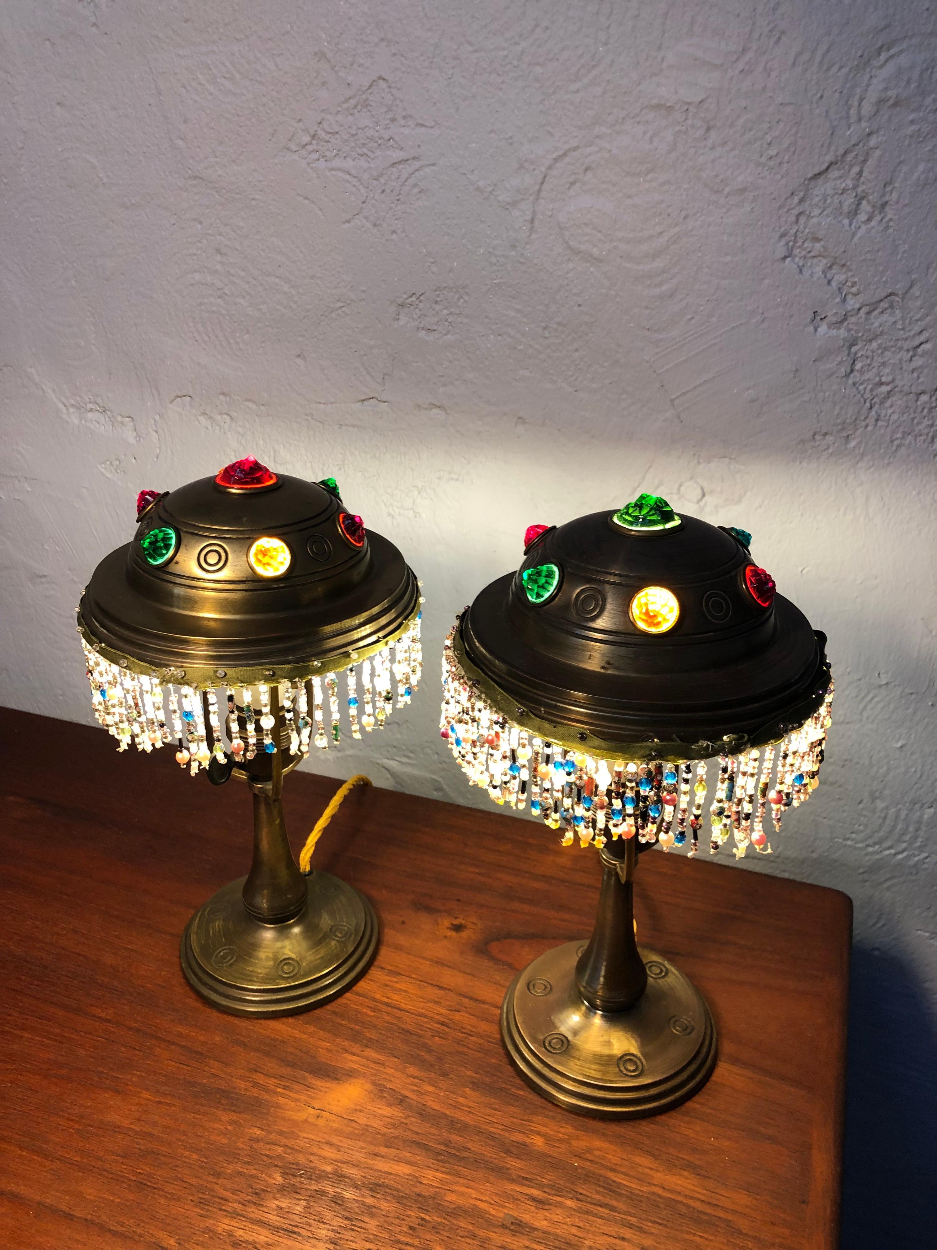 Danois Paire de lampes de table anciennes Jugend en vente