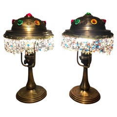 Paar antike Jugend-Tischlampen
