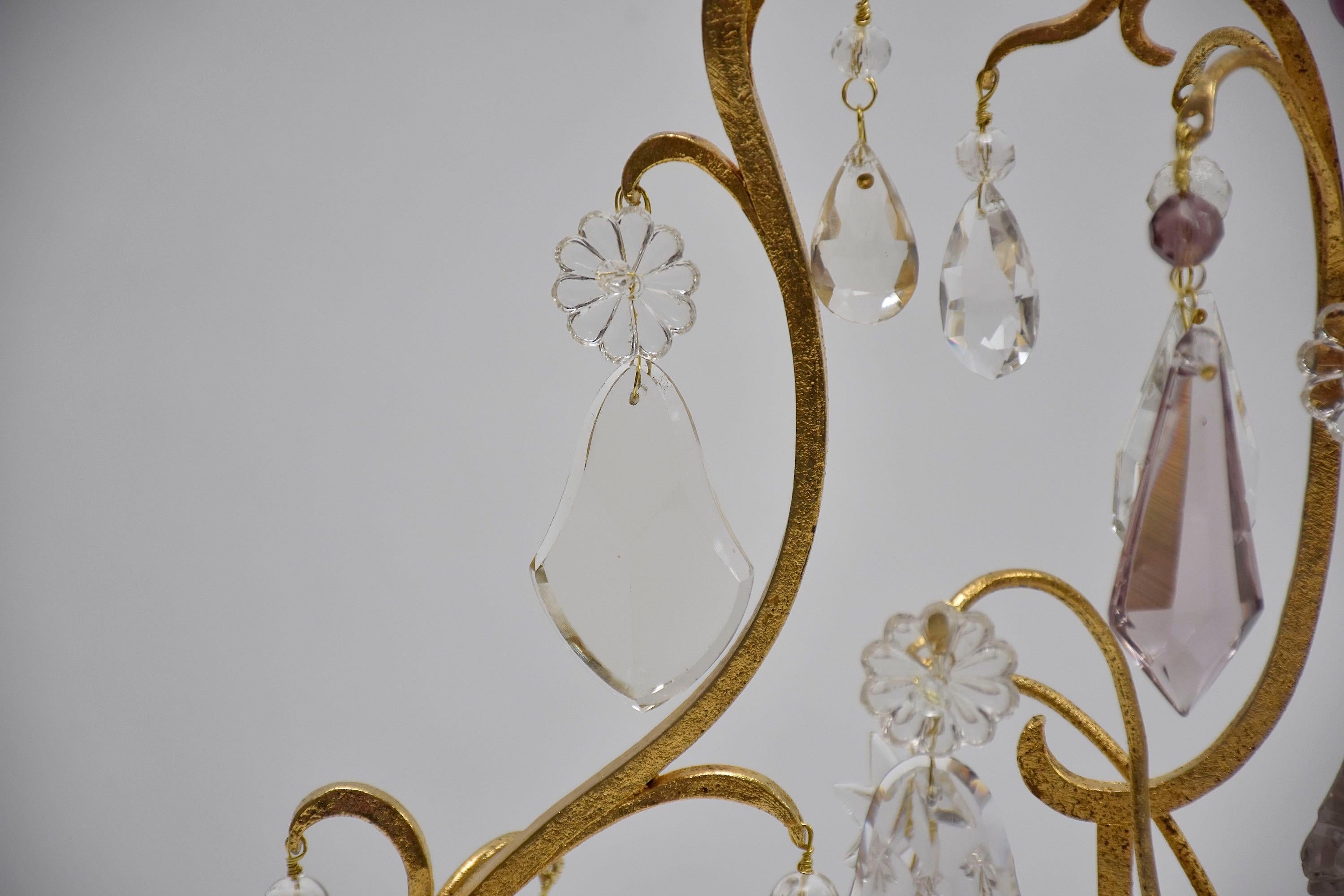 Gilt A pair of antique large French candle girandoles by Maison Baguès For Sale