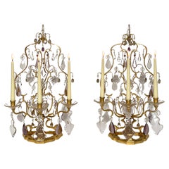 A pair of antique large French candle girandoles by Maison Baguès