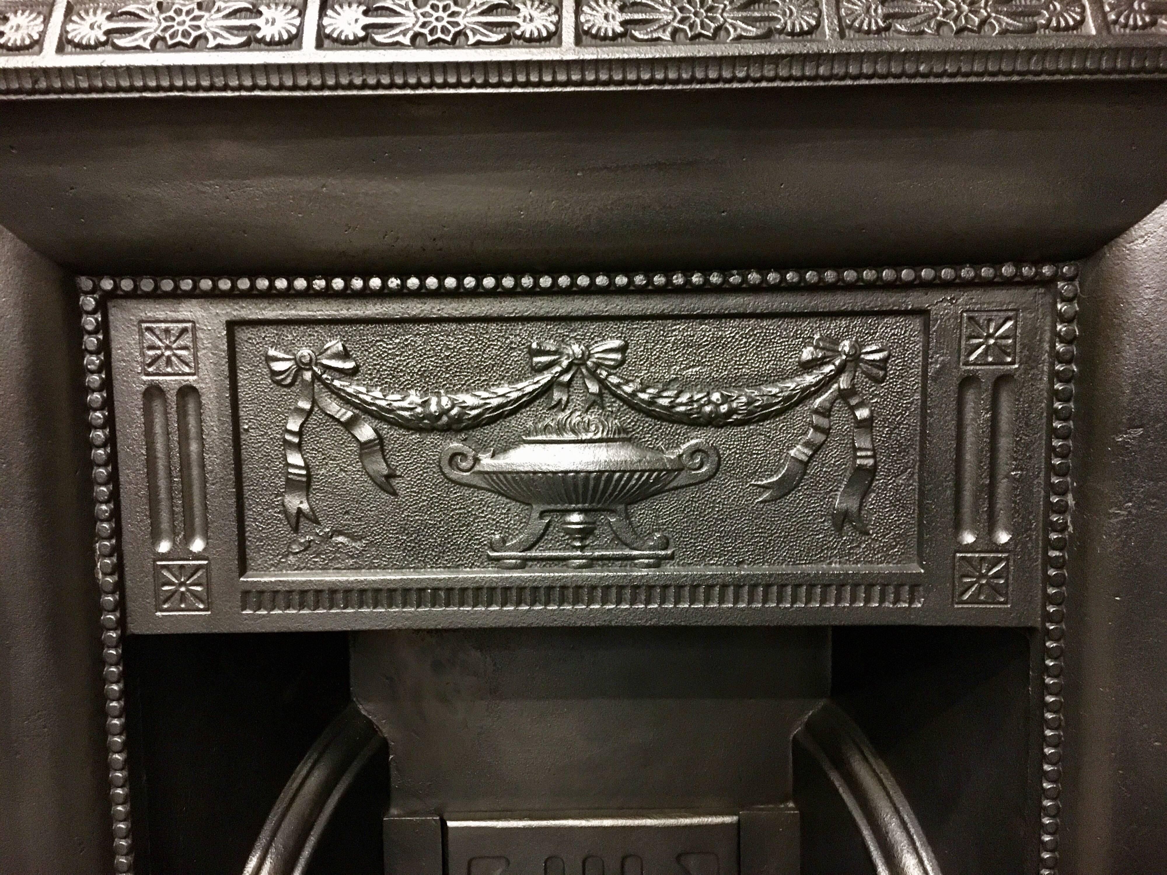 cast iron fireplace insert antique