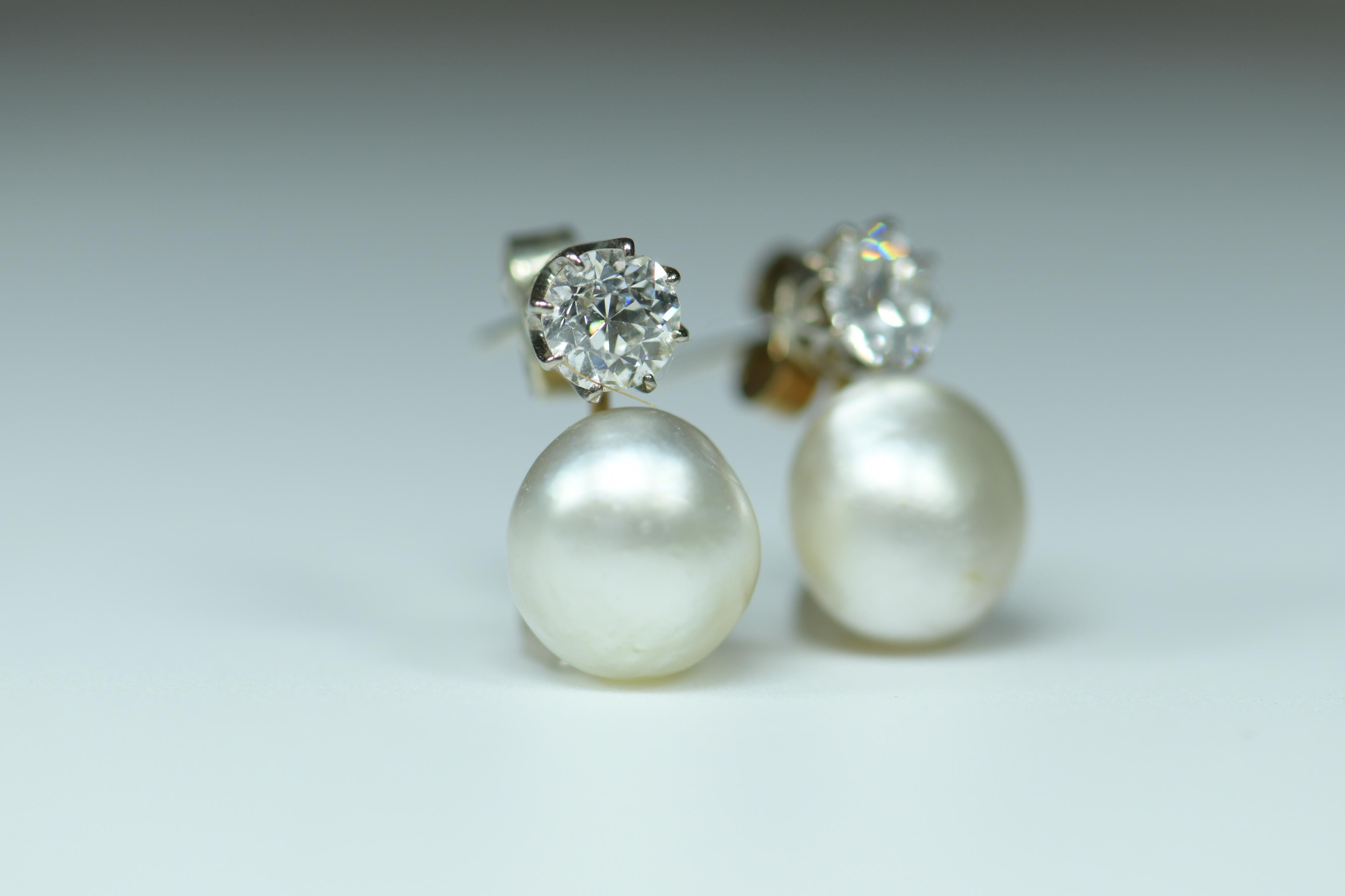 antique natural pearl earrings