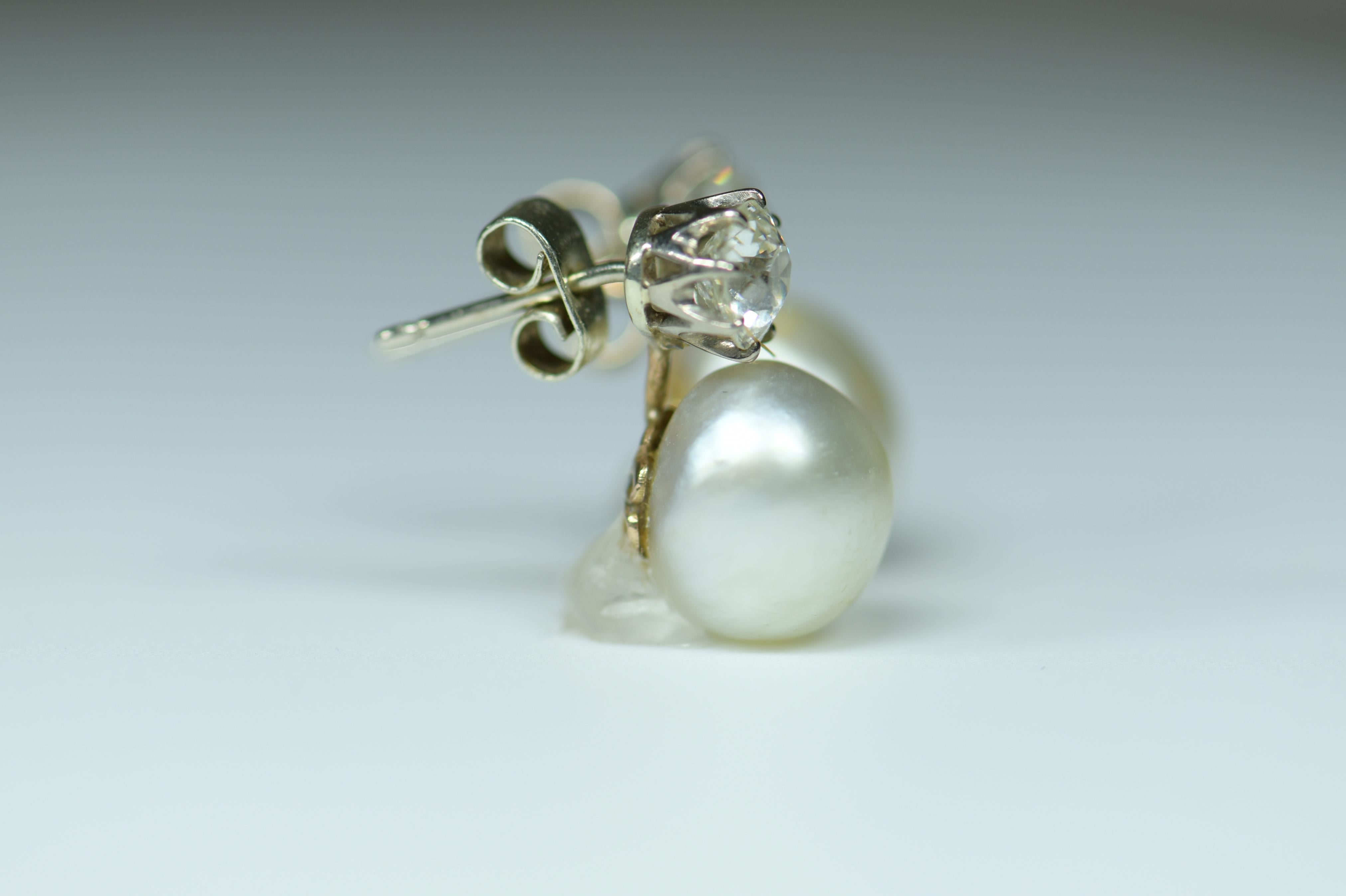 antique pearl and diamond earrings