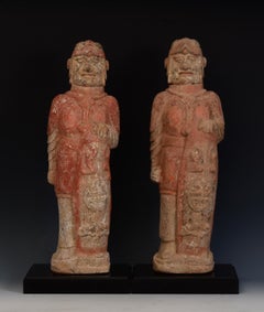 A Pair of Antique Northern Qi Chinese Pottery Warrior with Oxford TL Test