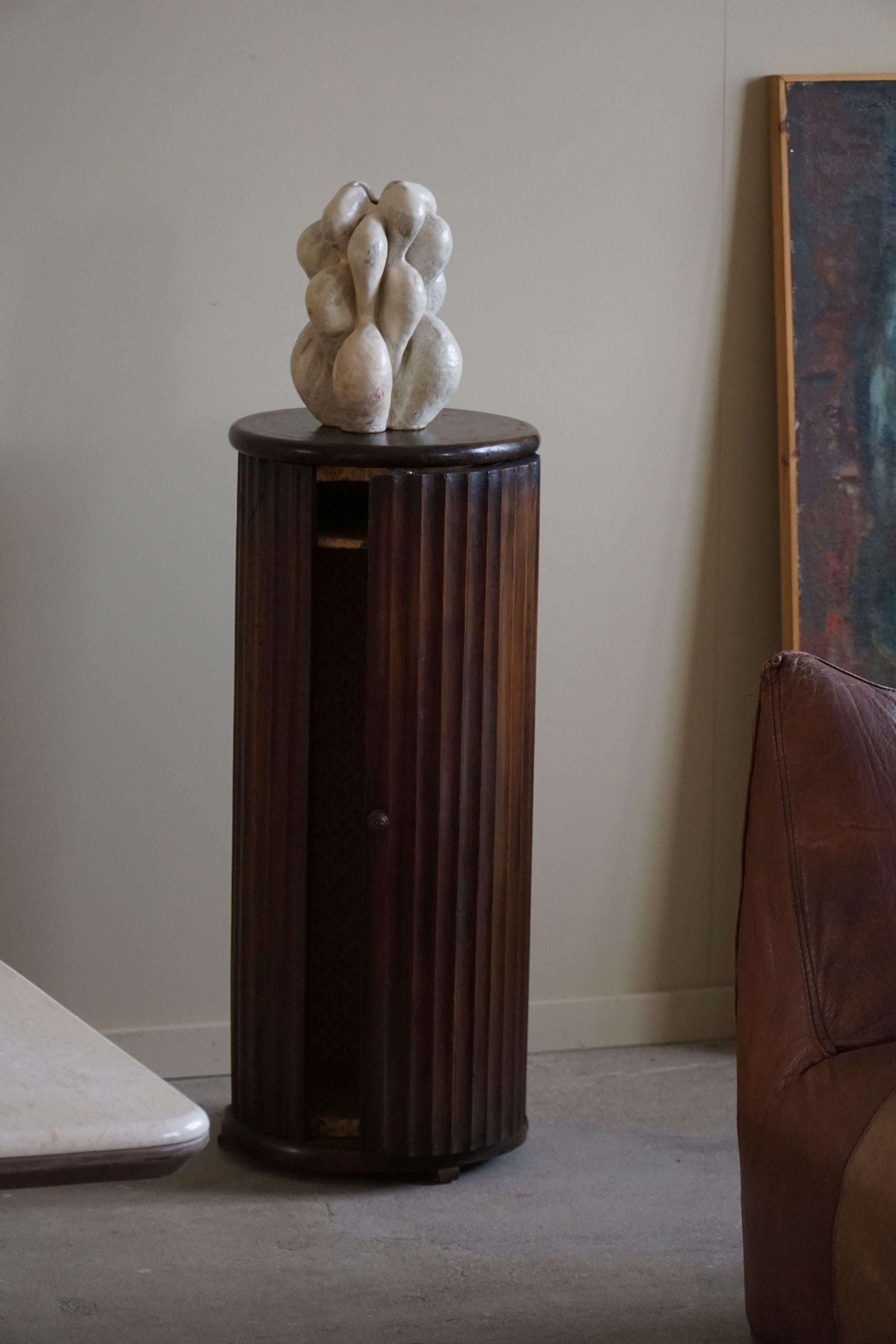 A Pair of Antique Pedestals With Storage, Nutwood, Italian Cabinetmaker, 1880s  6