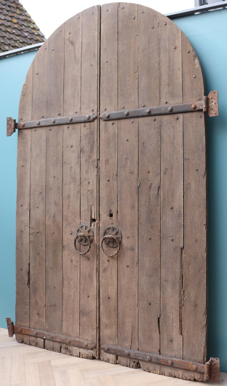 A Pair of Antique Reclaimed Arched Oak Church Doors at 1stDibs