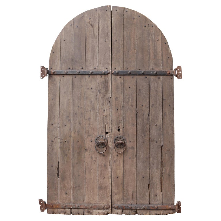 A Pair of Antique Reclaimed Arched Oak Church Doors at 1stDibs