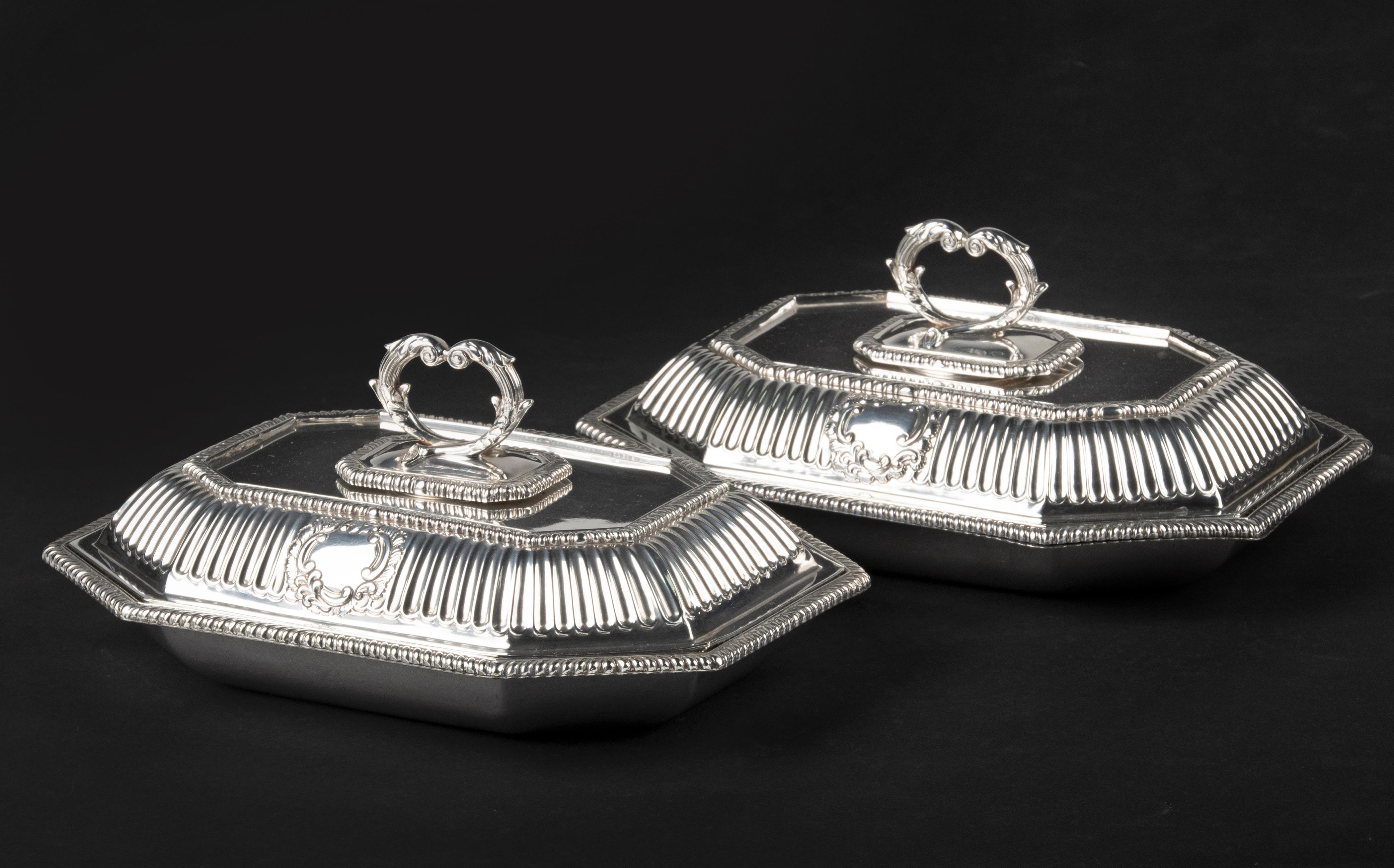 silver serving dishes