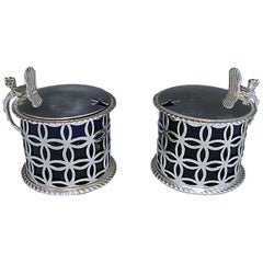 Pair of Antique Sterling Silver Mustards Made in the Reign of Edwards VII, 1906