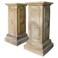 Pair of Antique Terracotta Decorative Pedestals