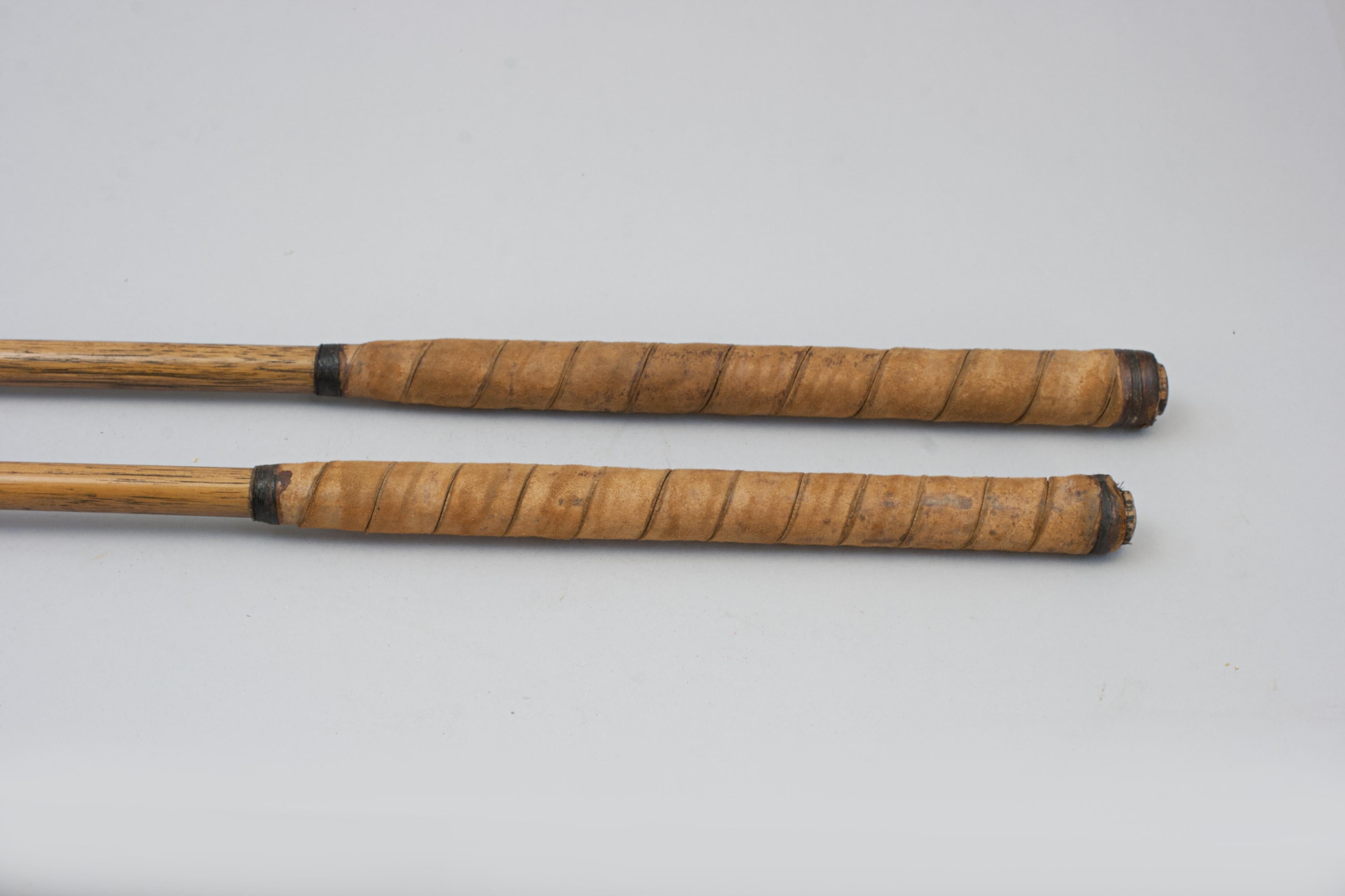 Ein Paar antike, lange, unscheinbare Übergangs-Golfschläger, Hölzer. (19. Jahrhundert) im Angebot