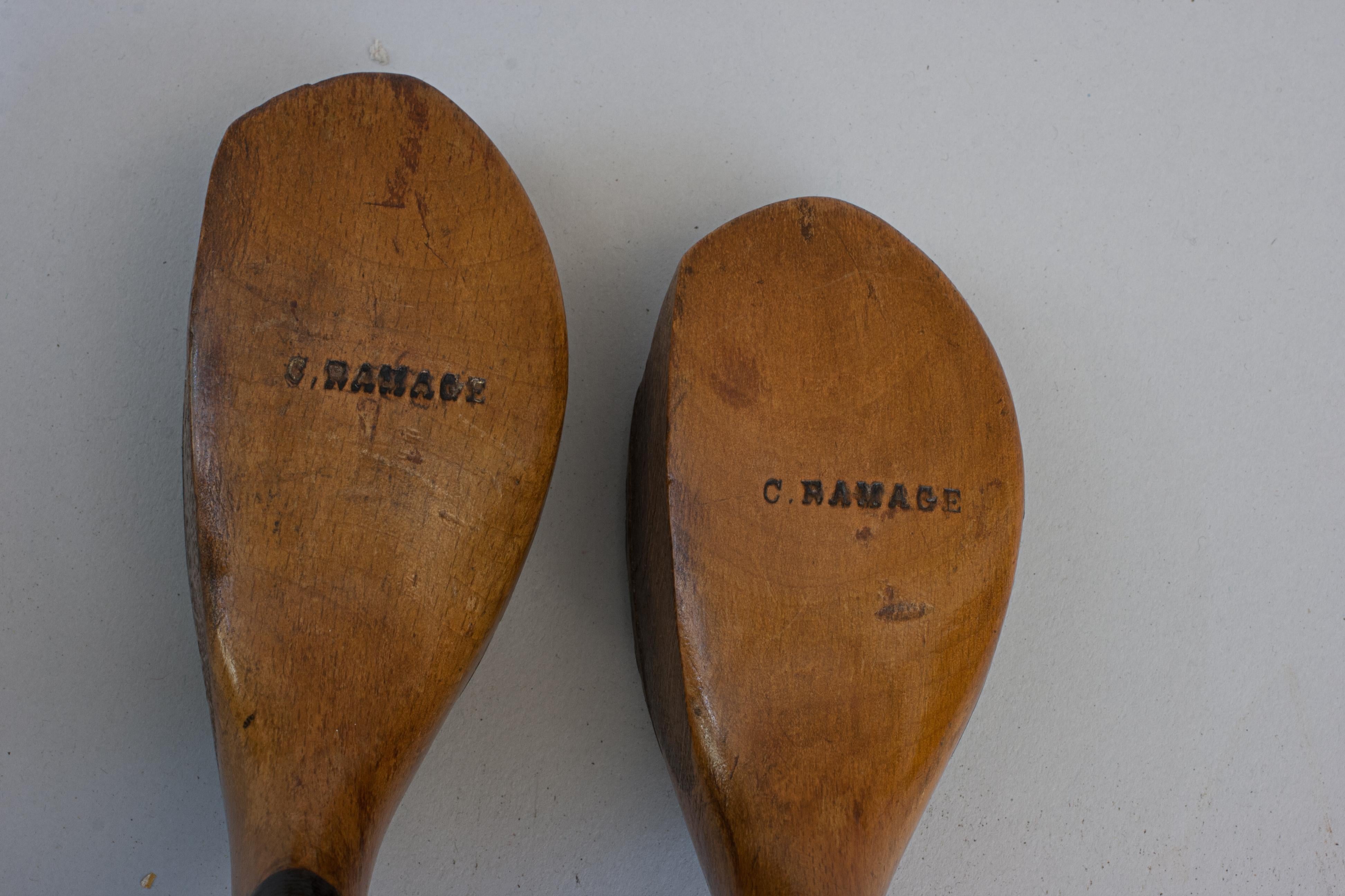 A Pair of Antique Transitional Long Nose Golf Clubs, Woods. For Sale 4