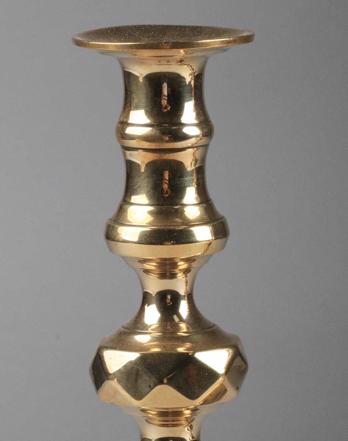 Pair of Antique Victorian Brass Candlesticks 7