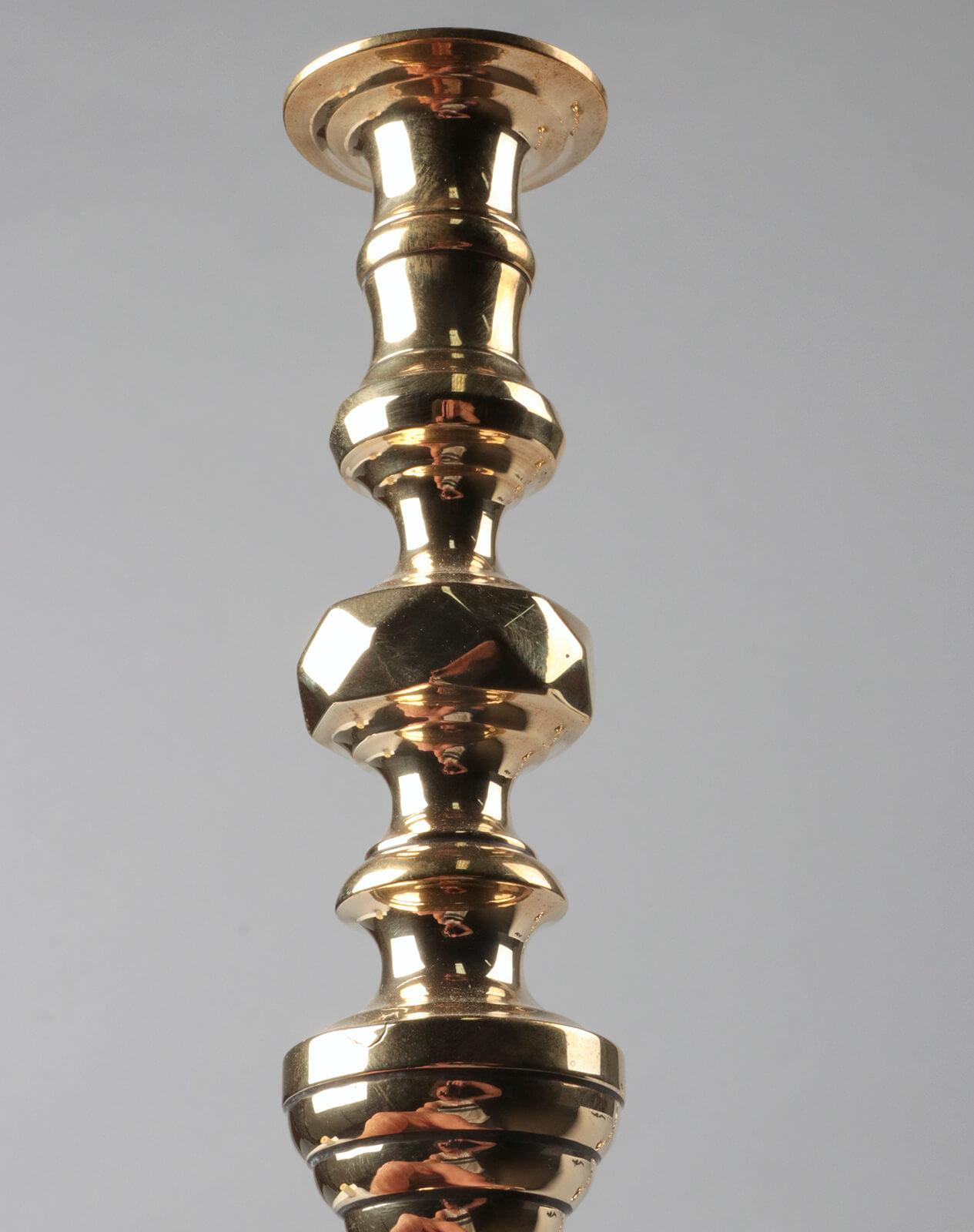 Pair of Antique Victorian Brass Candlesticks 2