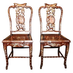 Pair of Antique Vietnamese Rosewood Chairs