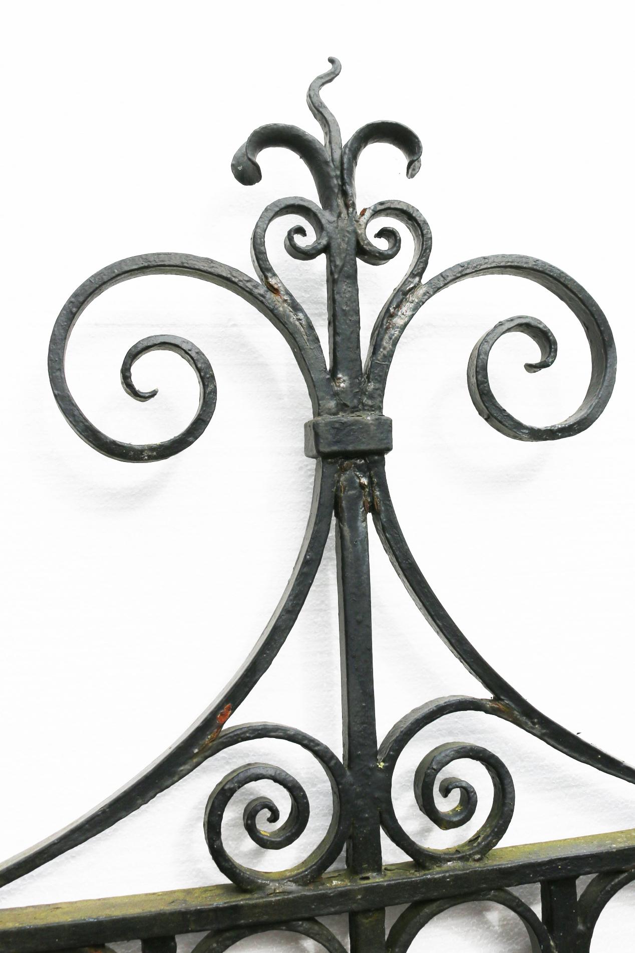 Pair of Antique Wrought Iron Driveway Gates 1