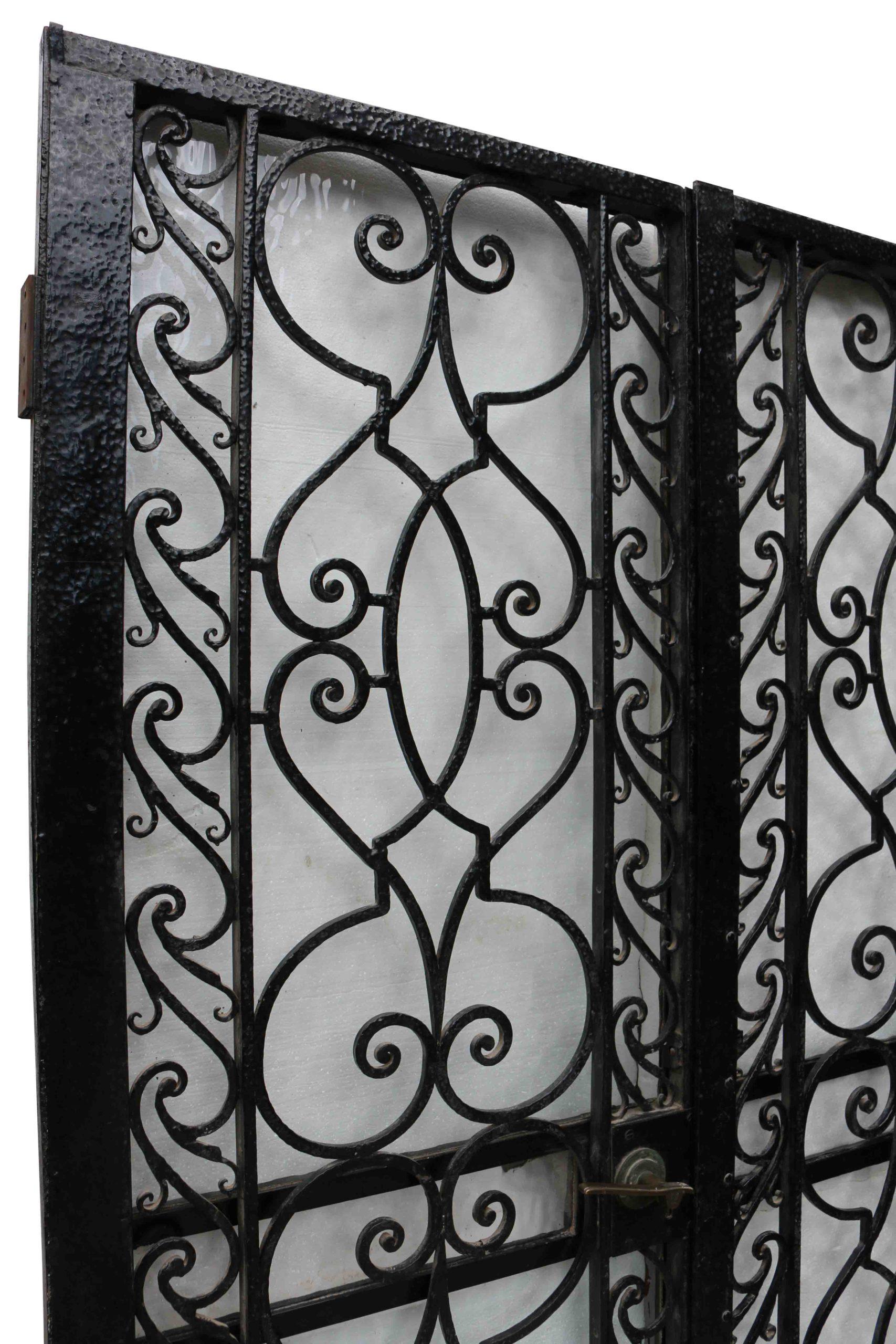 20th Century Pair of Antique Wrought Iron Gates For Sale