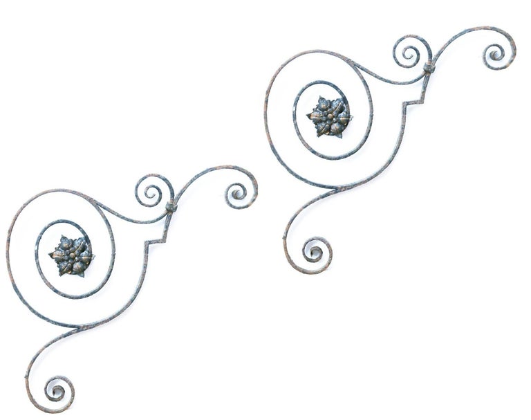 Pair of Antique Wrought Iron Porch Brackets For Sale at 1stDibs