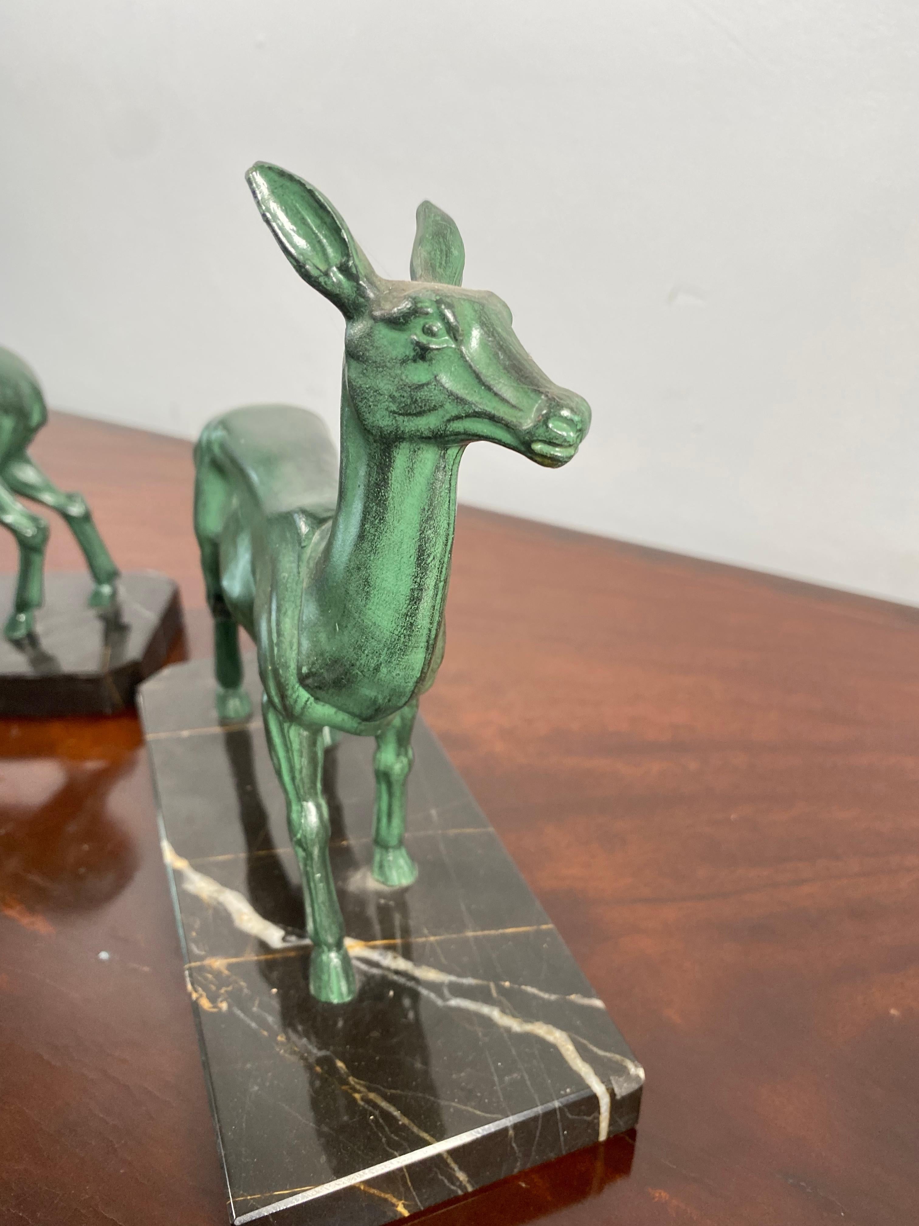 Pair of Ar Deco Deer Bookends, Circa 1920 In Good Condition In London, GB