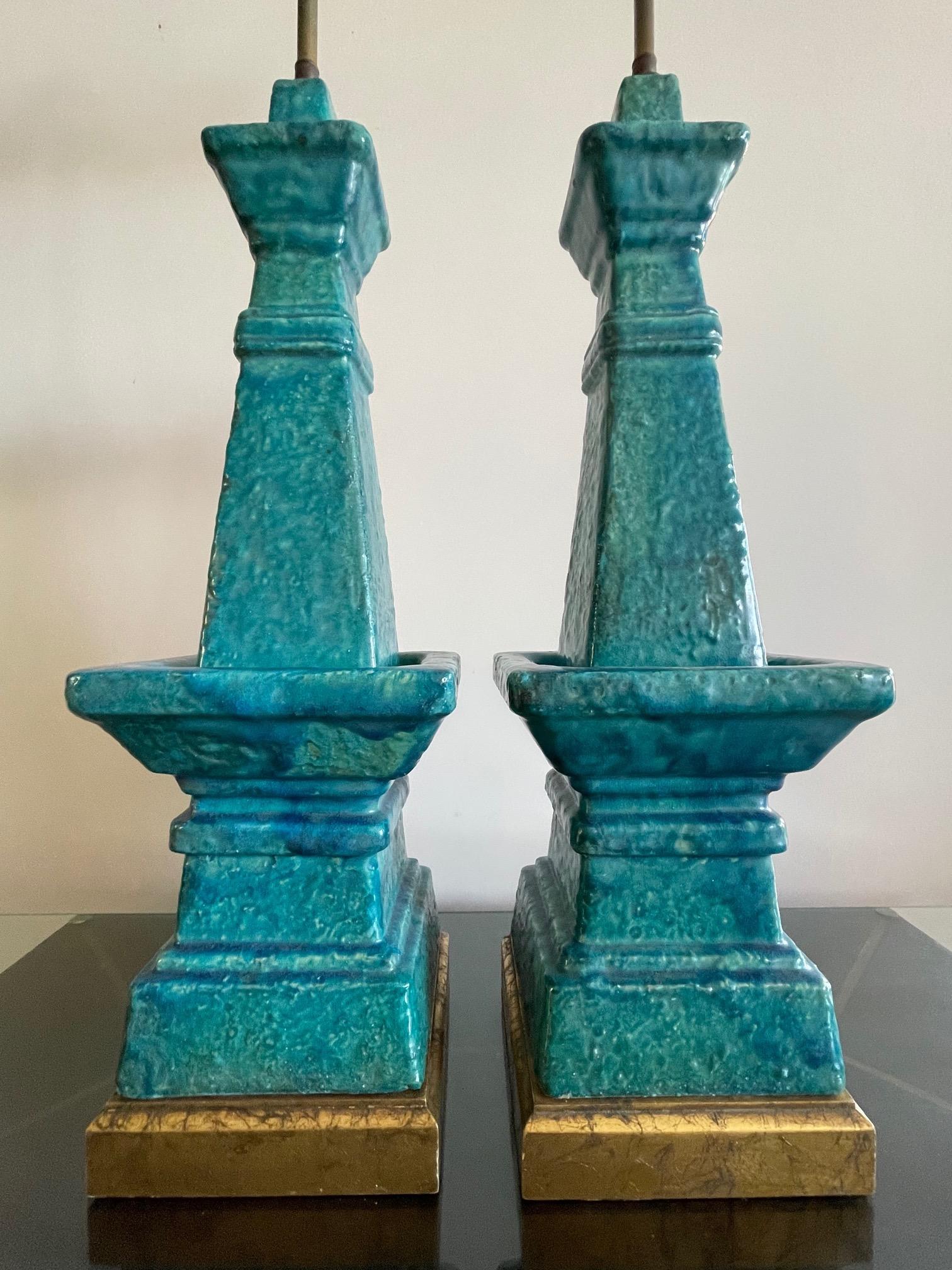 Pair of Architectural Bitossi Lamps For Sale 1