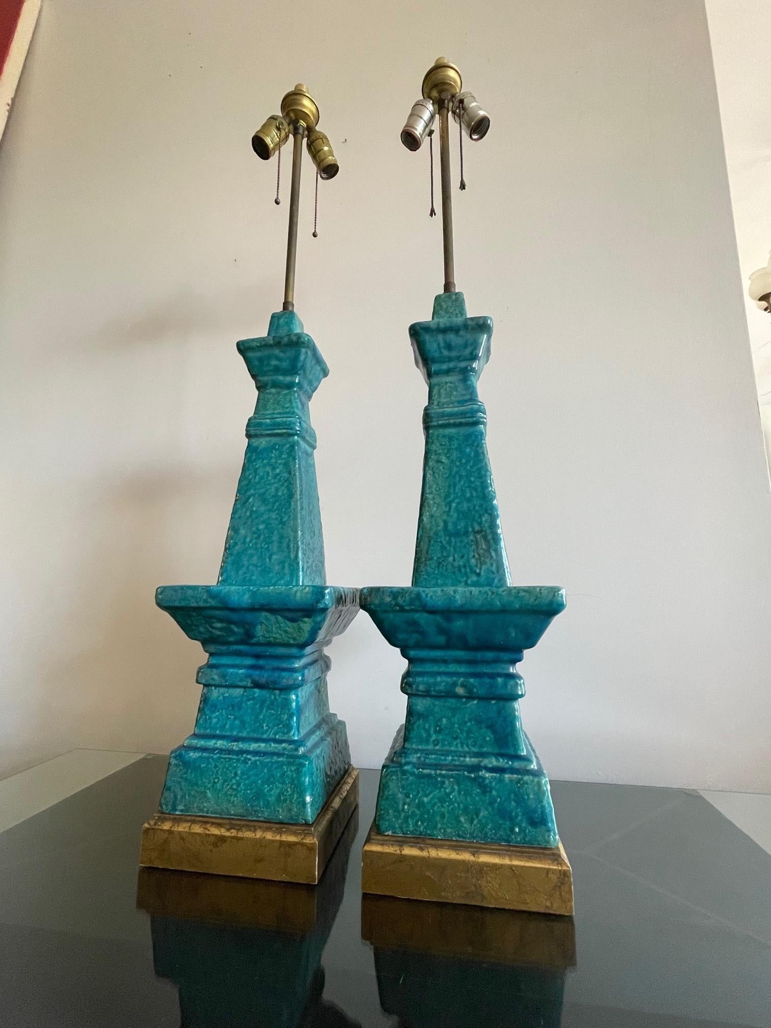 Pair of Architectural Bitossi Lamps For Sale 2