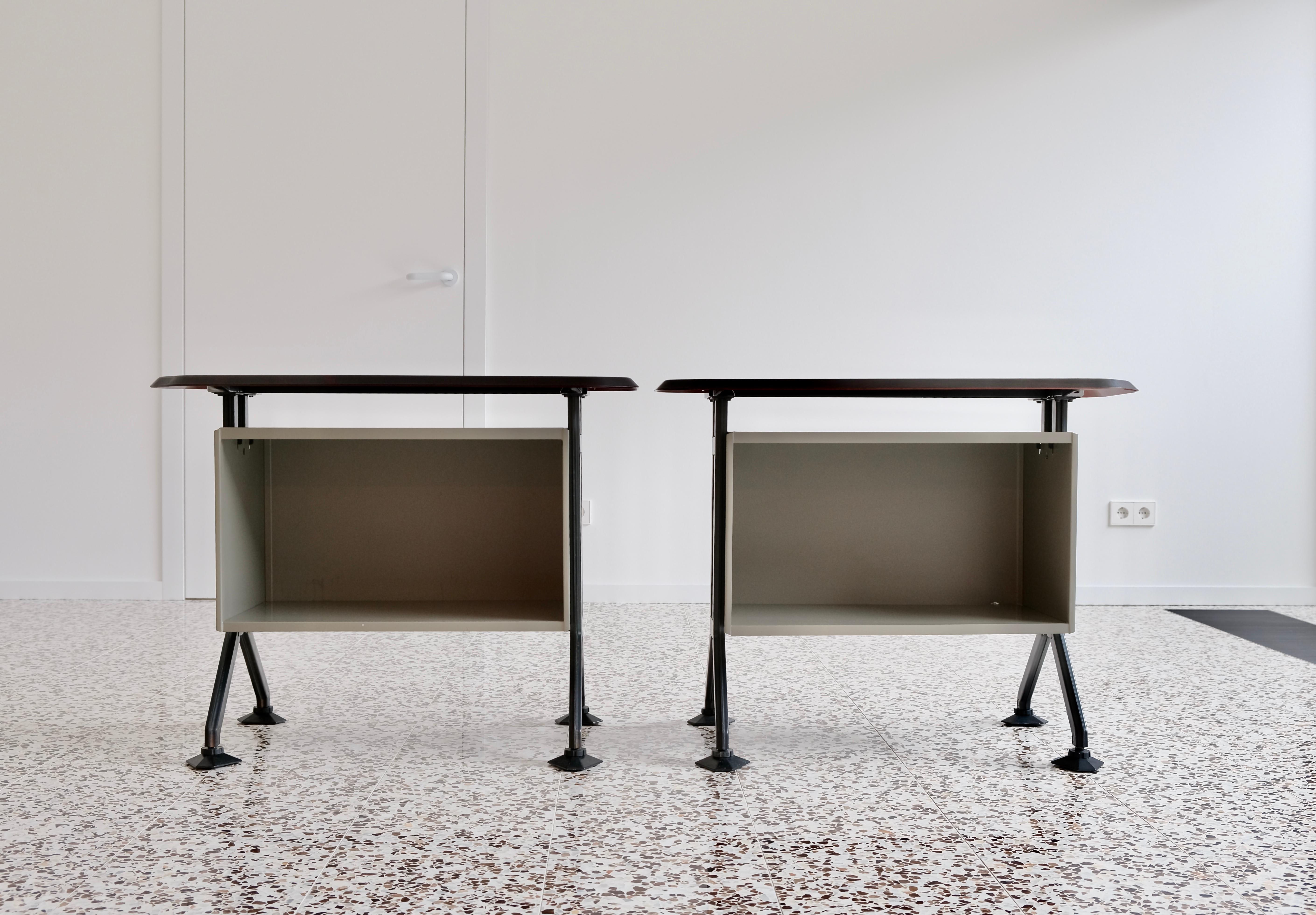 A very rare pair of Arco system is sideboards or side desks or 