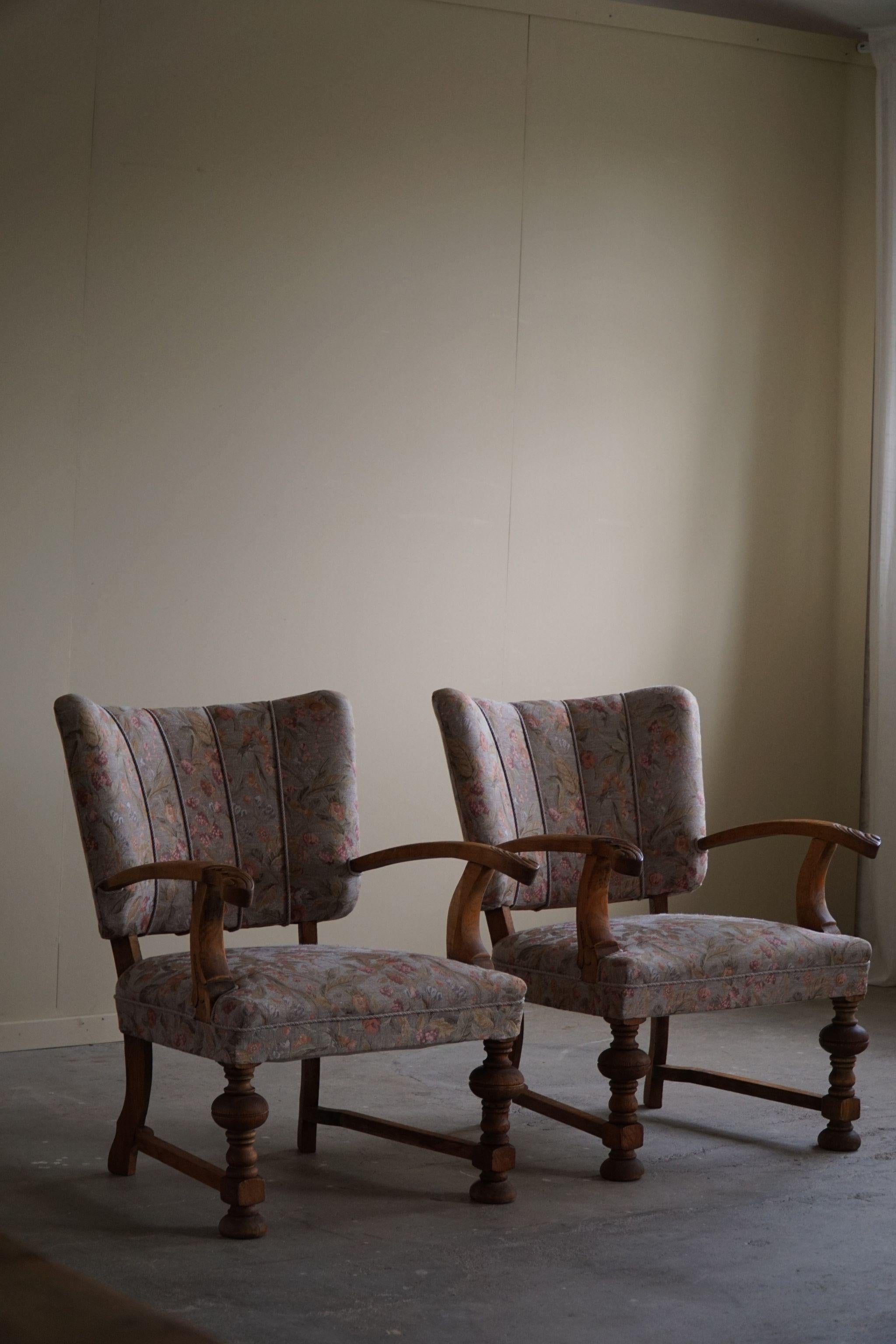 A Pair of Armchairs, By a Danish Cabinetmaker, Art Nouveau, Early 20th Century For Sale 7