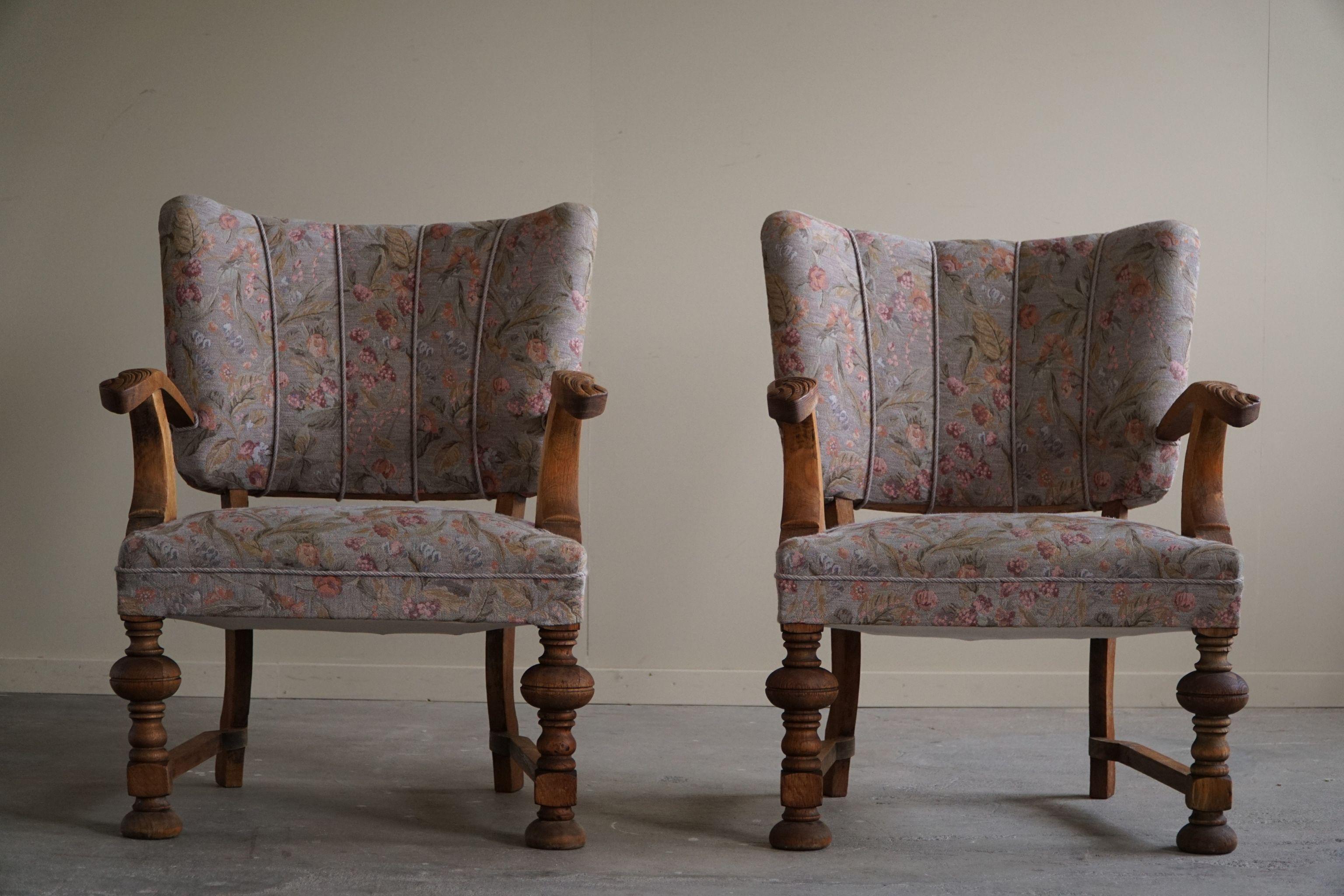 A Pair of Armchairs, By a Danish Cabinetmaker, Art Nouveau, Early 20th Century For Sale 8