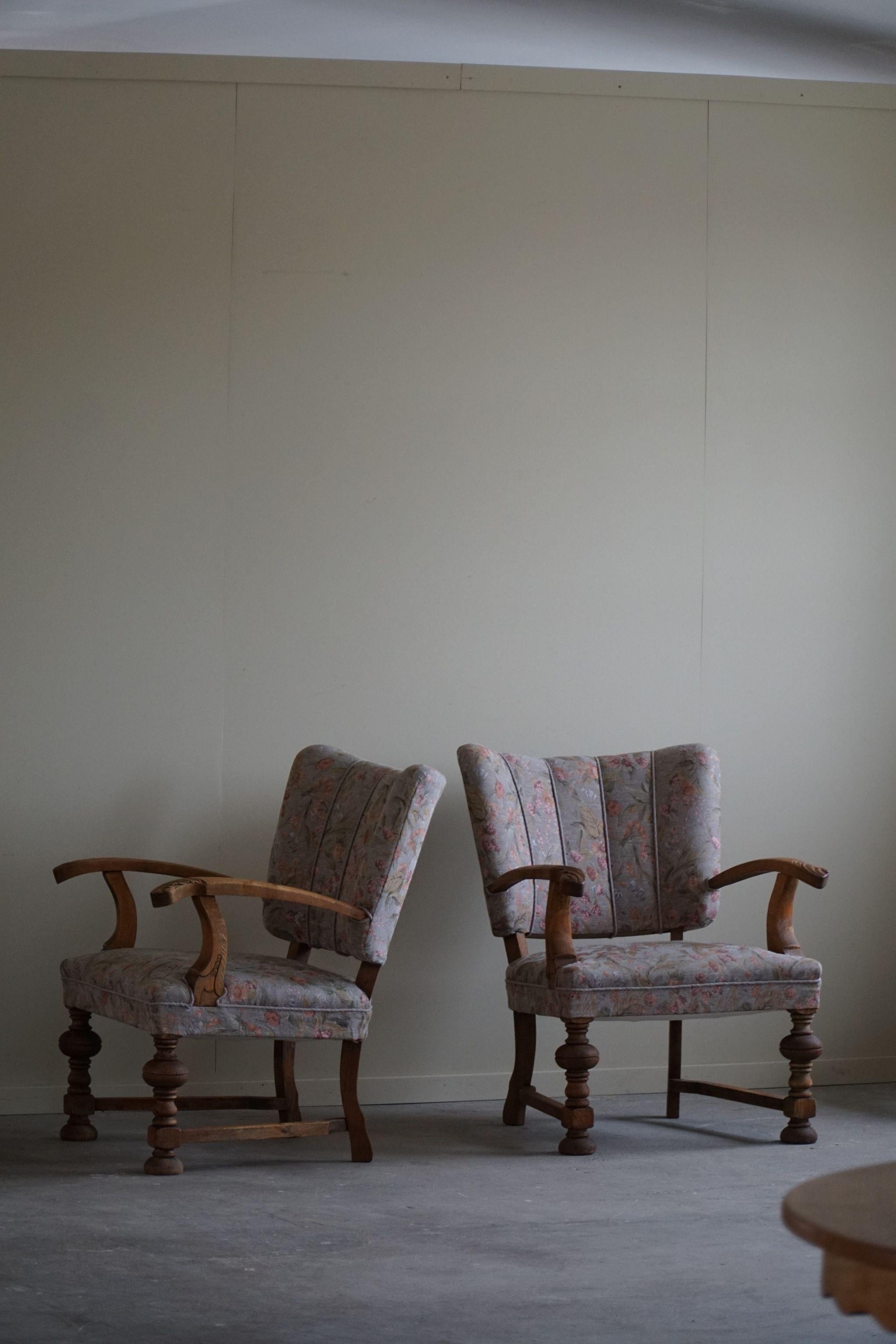 A Pair of Armchairs, By a Danish Cabinetmaker, Art Nouveau, Early 20th Century For Sale 12