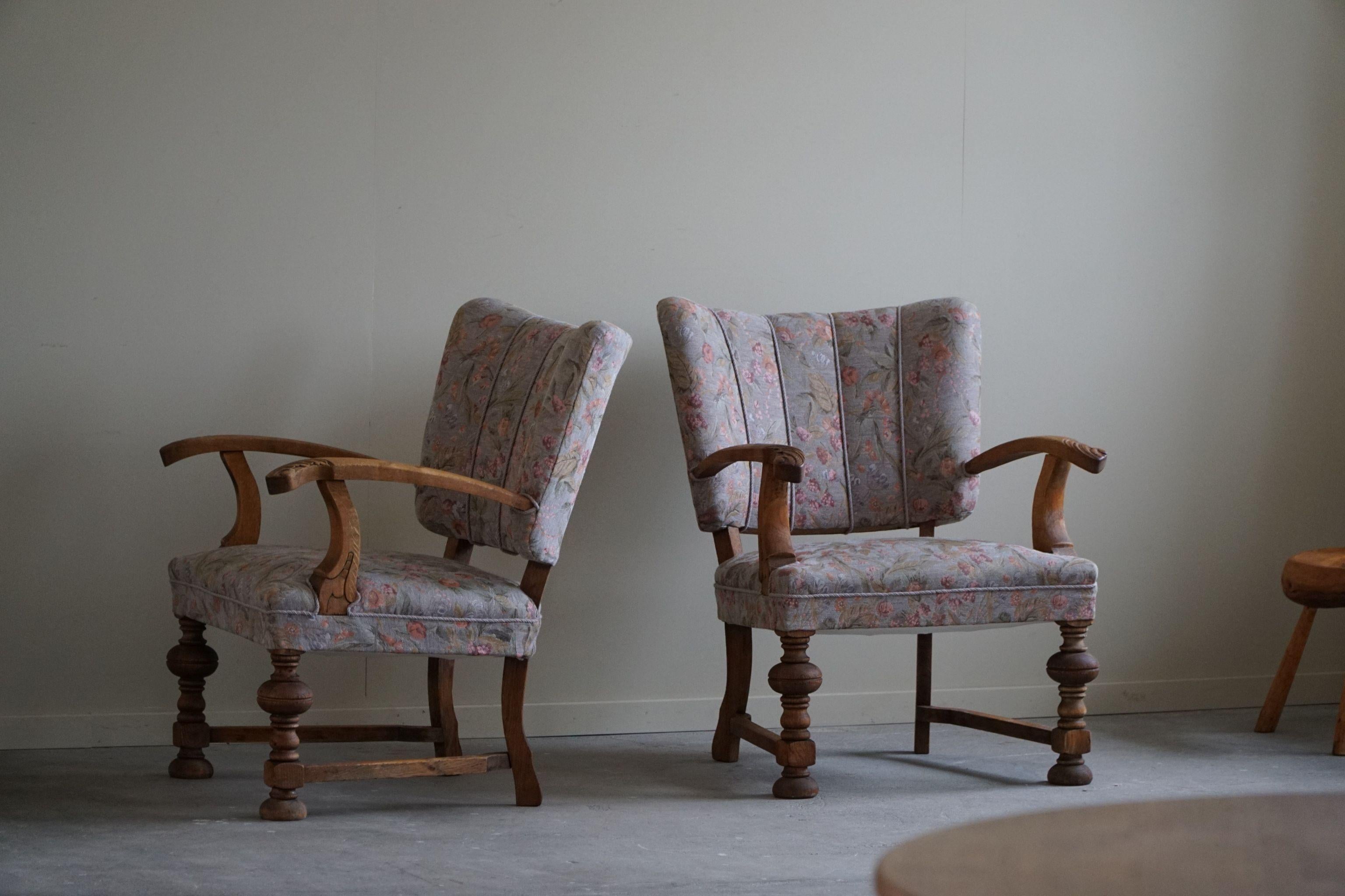 A Pair of Armchairs, By a Danish Cabinetmaker, Art Nouveau, Early 20th Century For Sale 13
