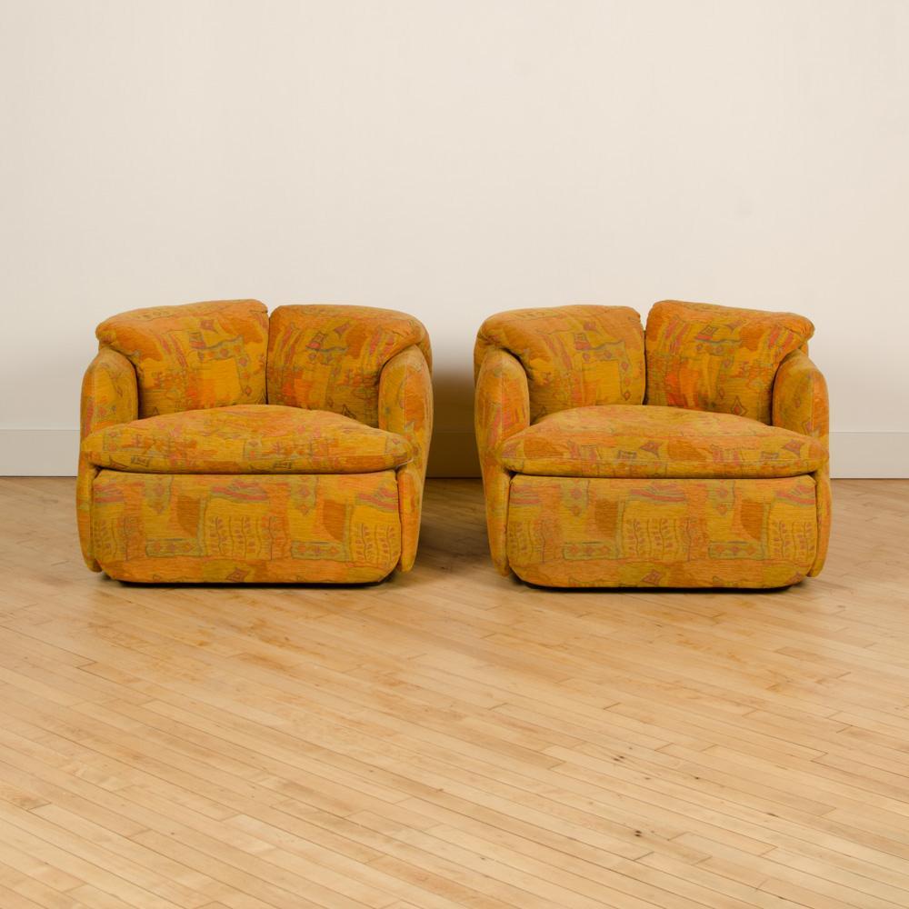 Pareja de sillones de Alberto Rosselli para Saporiti, Italia, S. 1970. en Bueno Estado en Philadelphia, PA