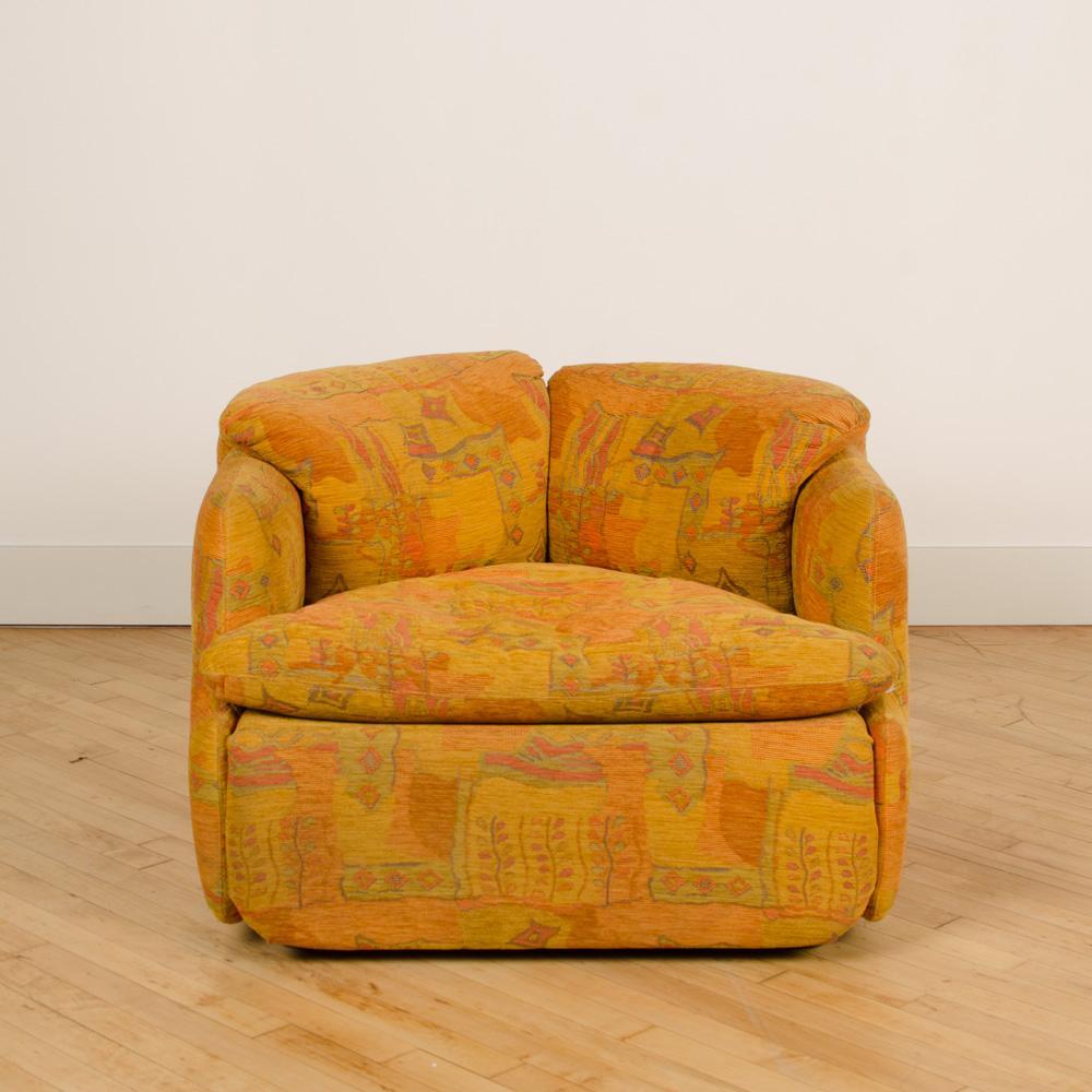 Pareja de sillones de Alberto Rosselli para Saporiti, Italia, S. 1970. finales del siglo XX