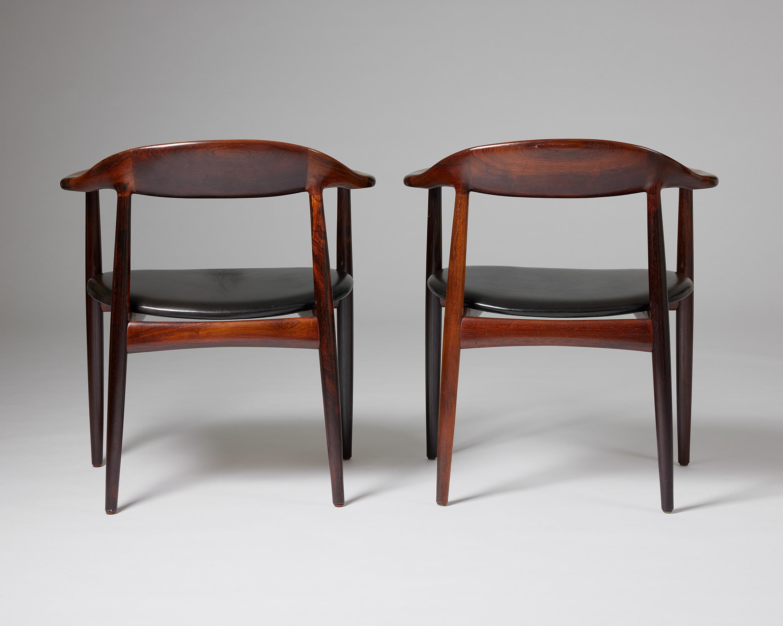 Leather Pair of Armchairs Designed by Kurt Östervig for Brande Möbelindustri For Sale