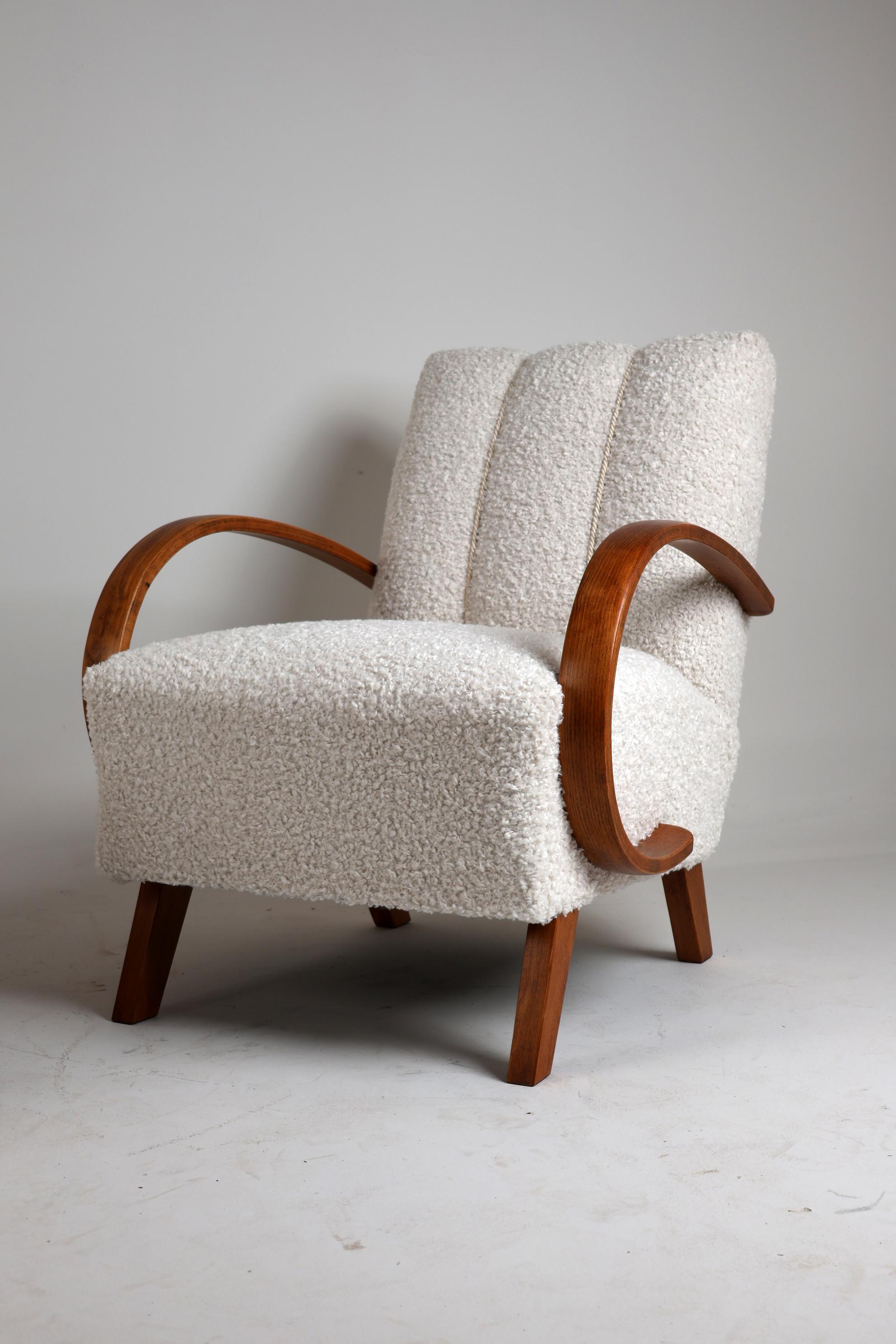 A pair of Armchairs H-410 by Jindrich Halabala from the 1950s 2