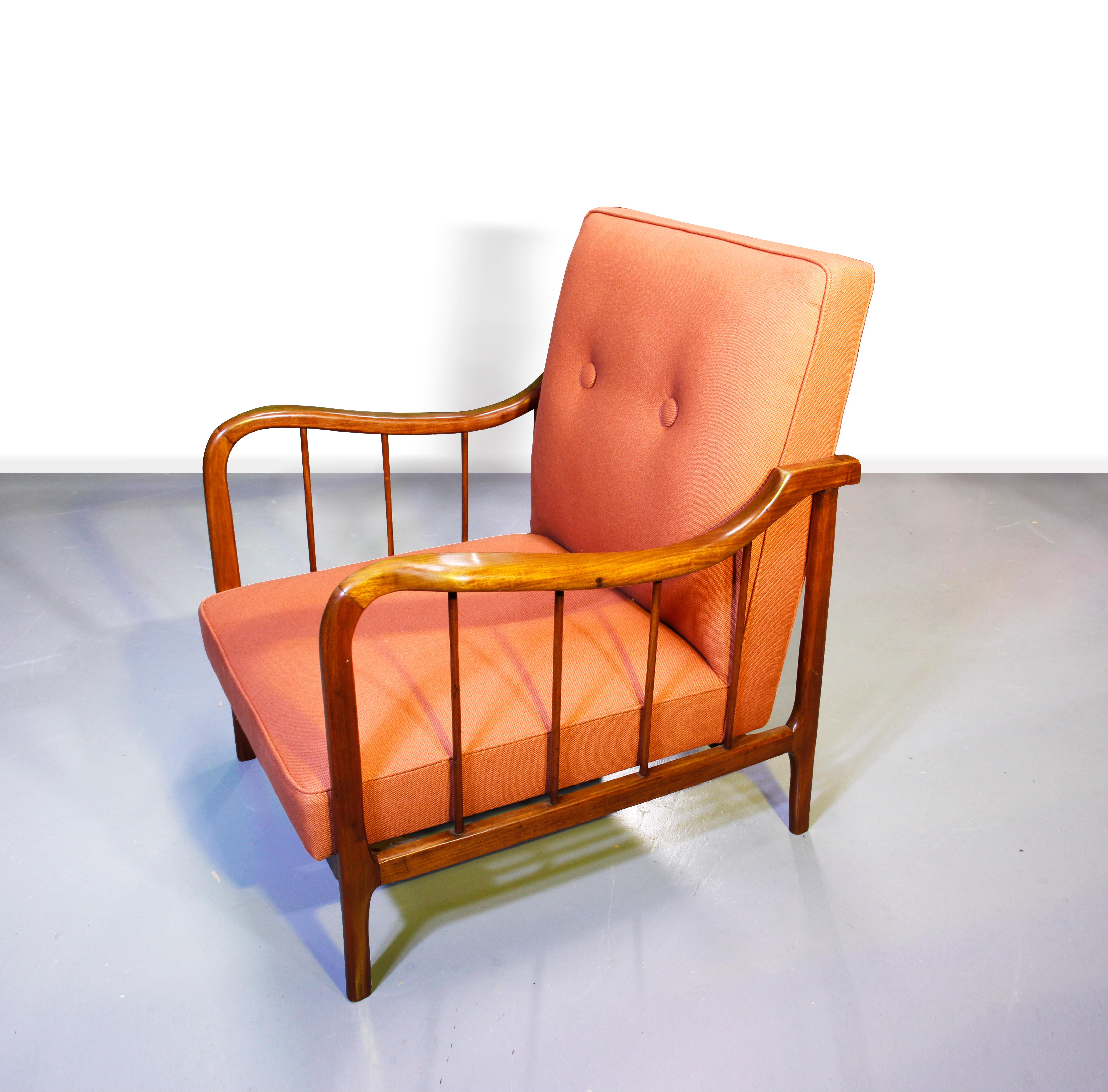 Woodwork Pair of Armchairs by Rino Levi, Brazil, 1950s