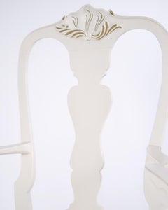 A Pair Of Armchairs In Neo Rococo Style & Painted In White From 1920s