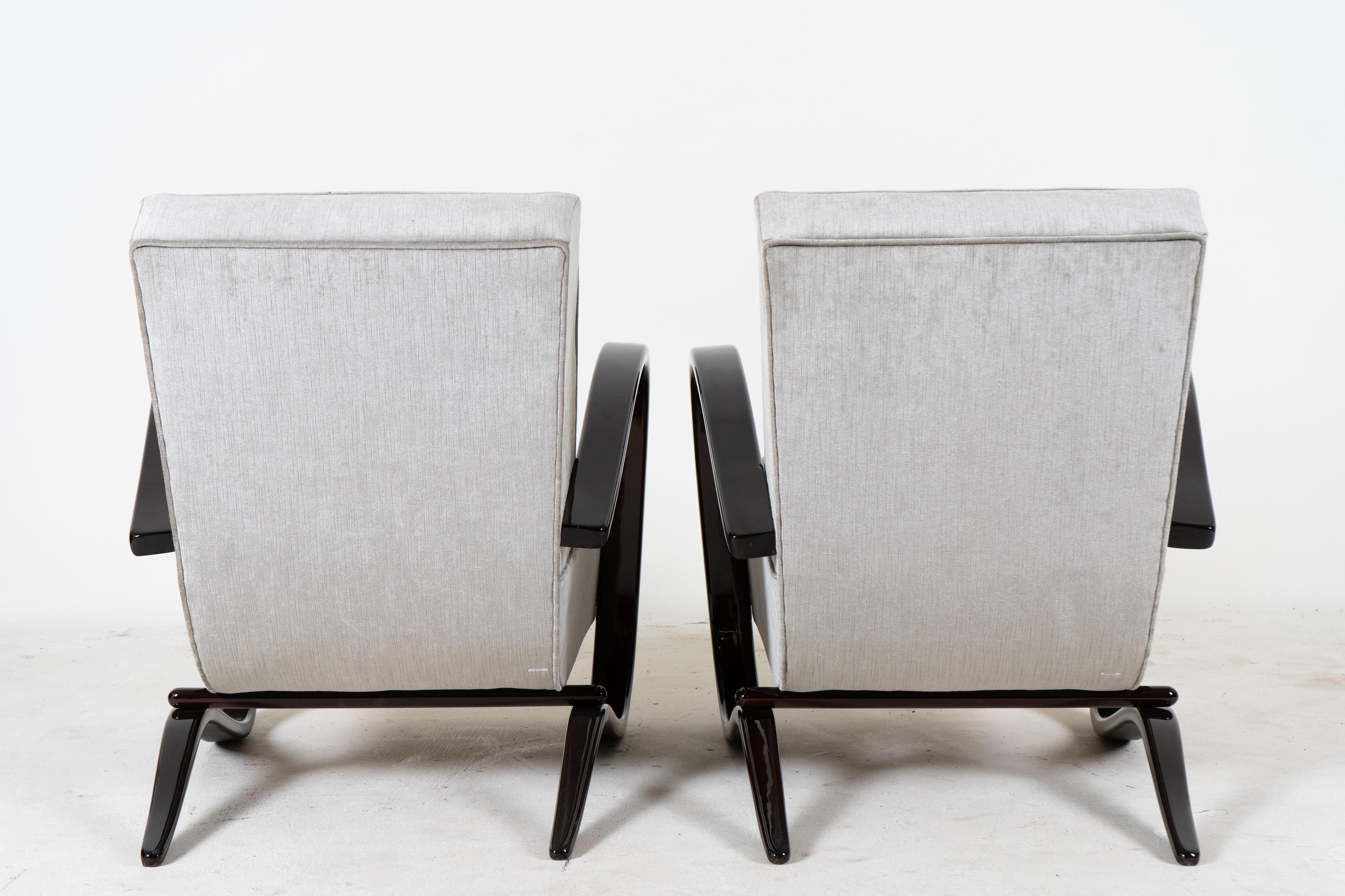 Contemporary A Pair of Armchairs in the style of Halabala For Sale