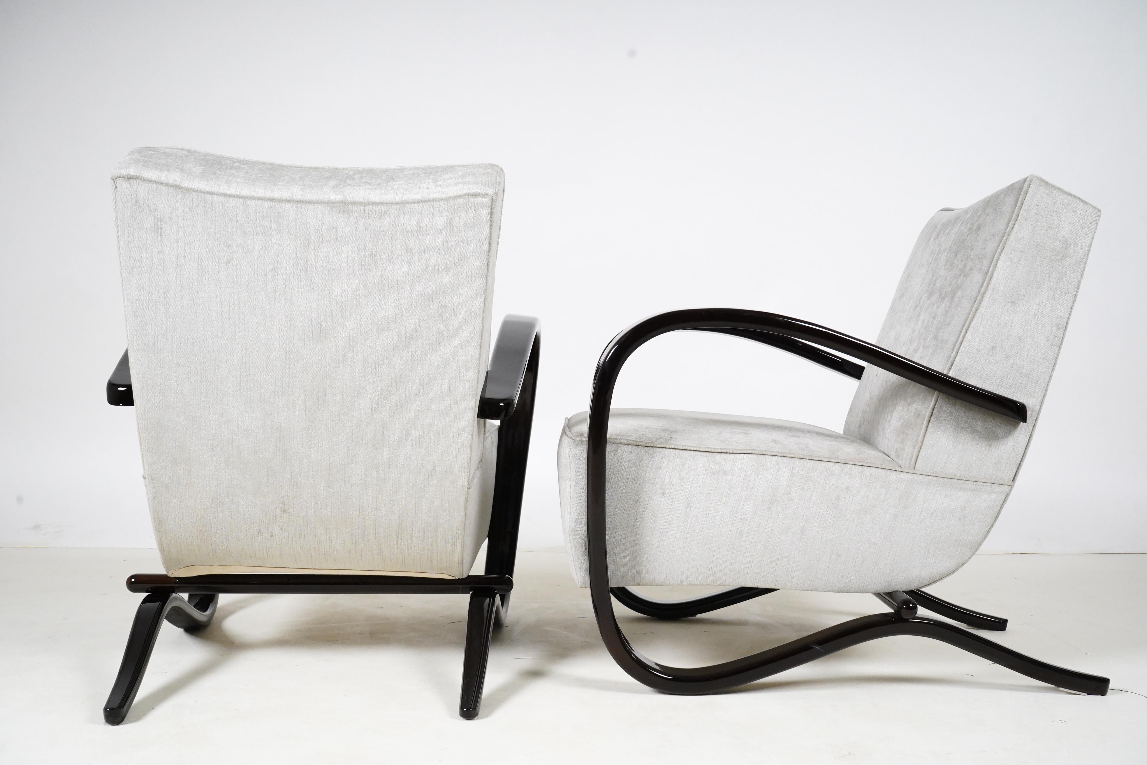 Contemporary Pair of Armchairs in the Style of Halabala