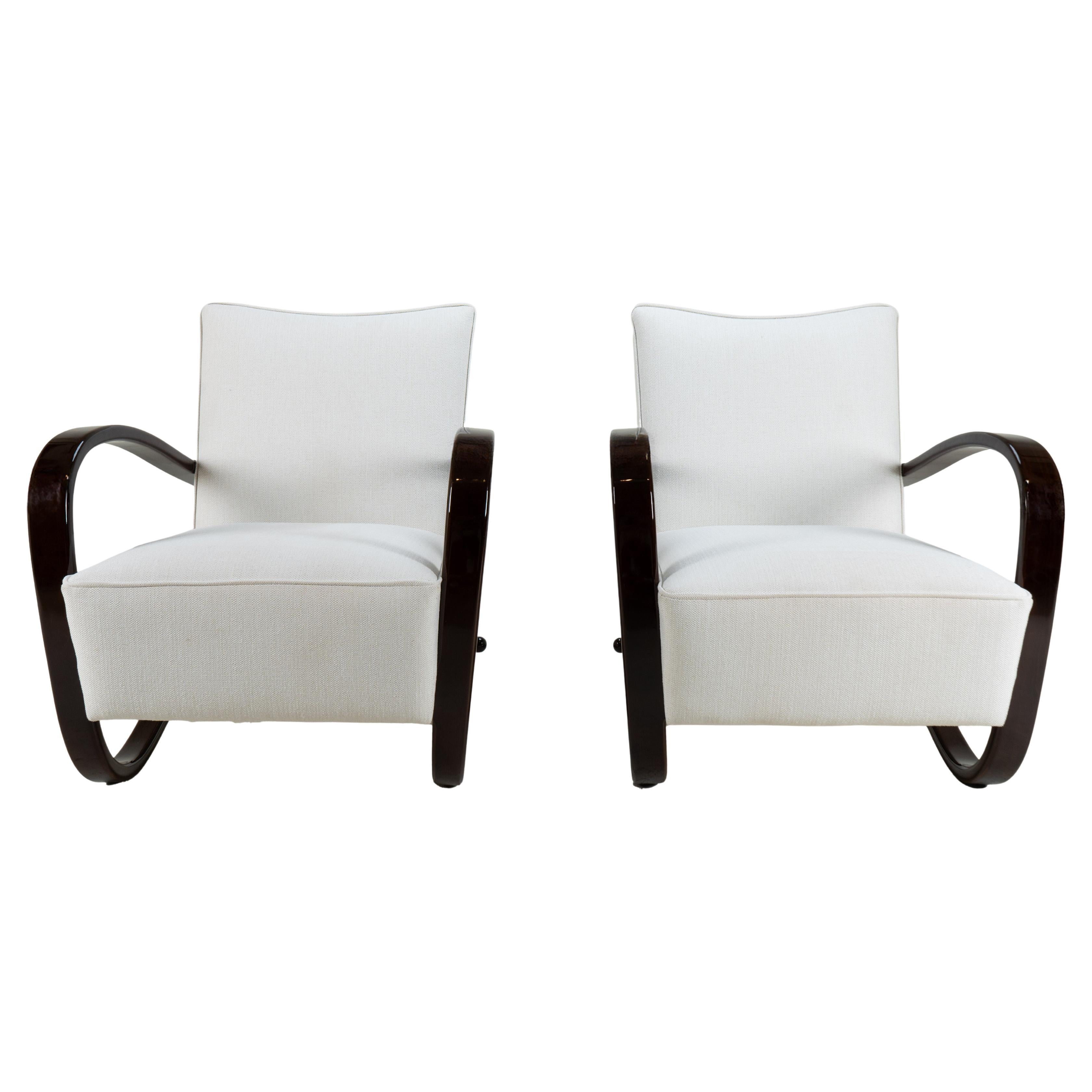 A Pair of Armchairs in the style of Halabala For Sale