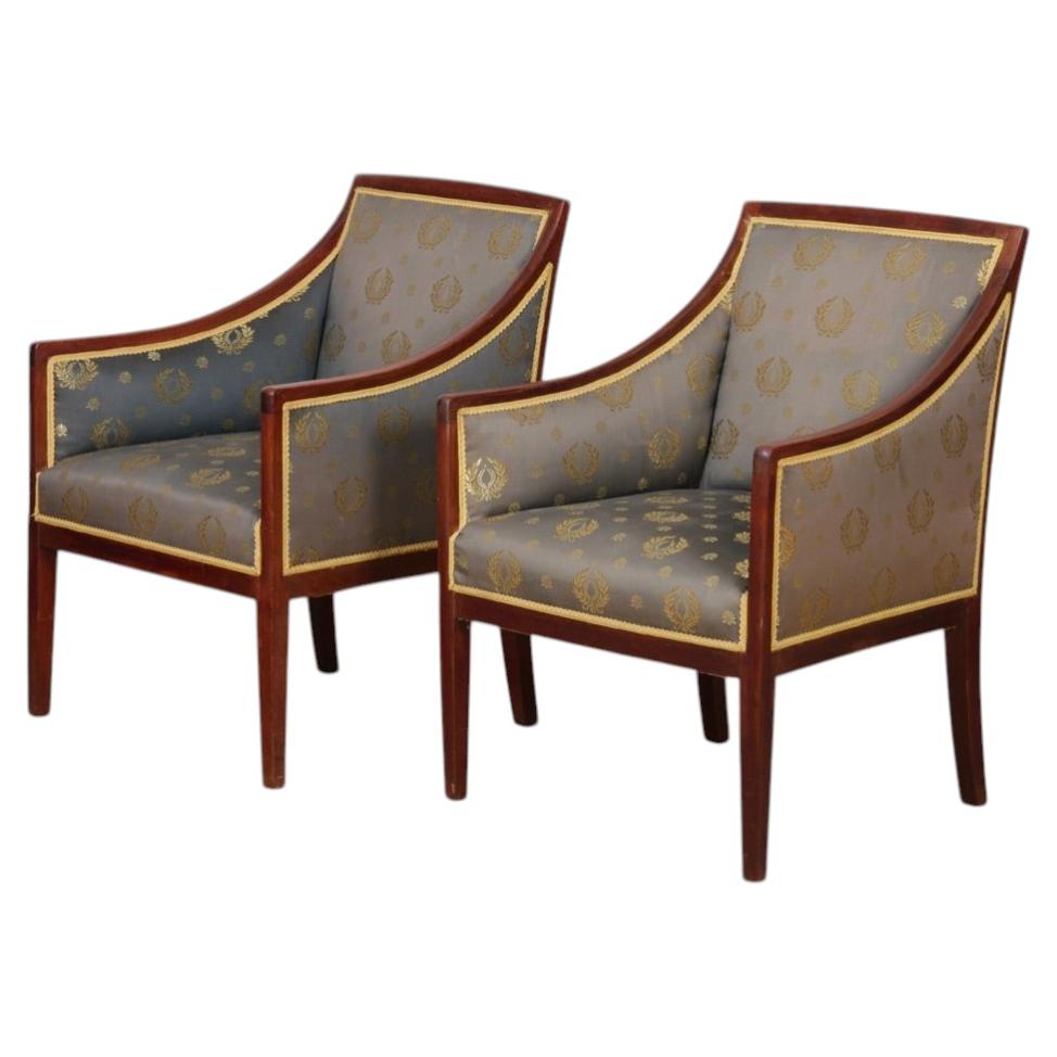 A pair of armchairs in the style of Jean-Michel Frank from the 1930s–1940s For Sale