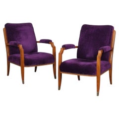 A pair of armchairs in the style of Jules Leleu, 1940