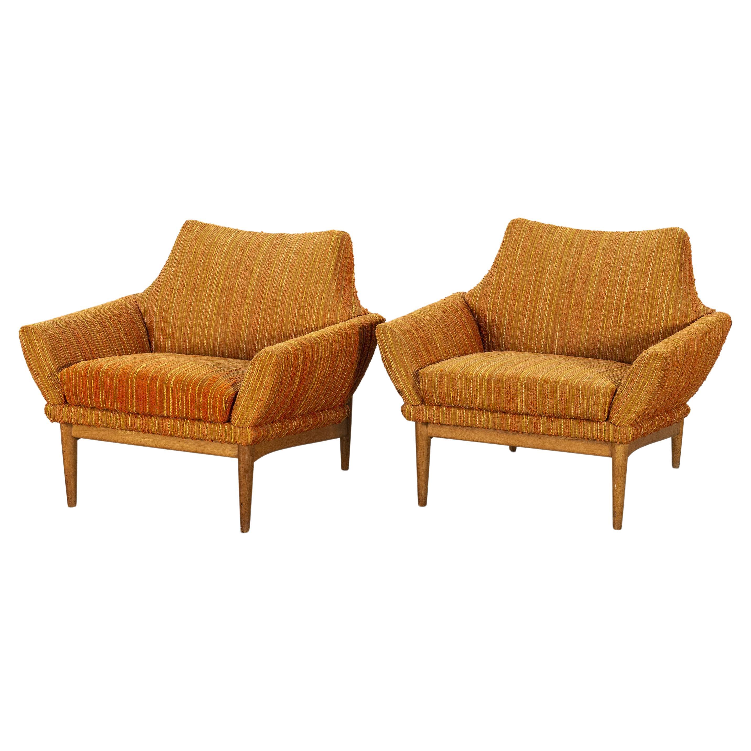 2 fauteuils Hollywood de Johannes Andersen  une paire pour AB Trensums  Danemark 1960