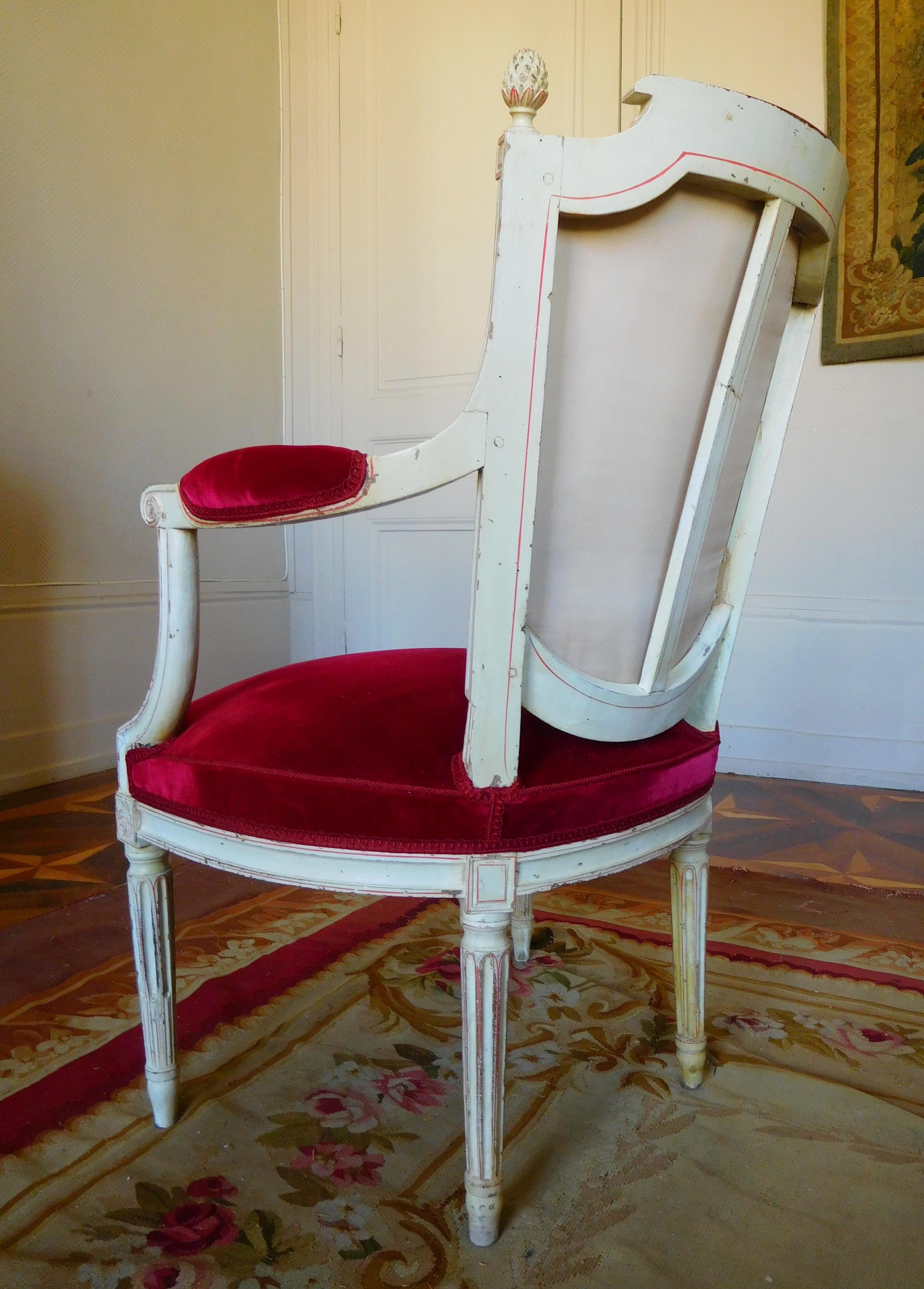 Un par de sillones - época Luis XVI - firmados Roussens en Bueno estado para la venta en GRENOBLE, FR
