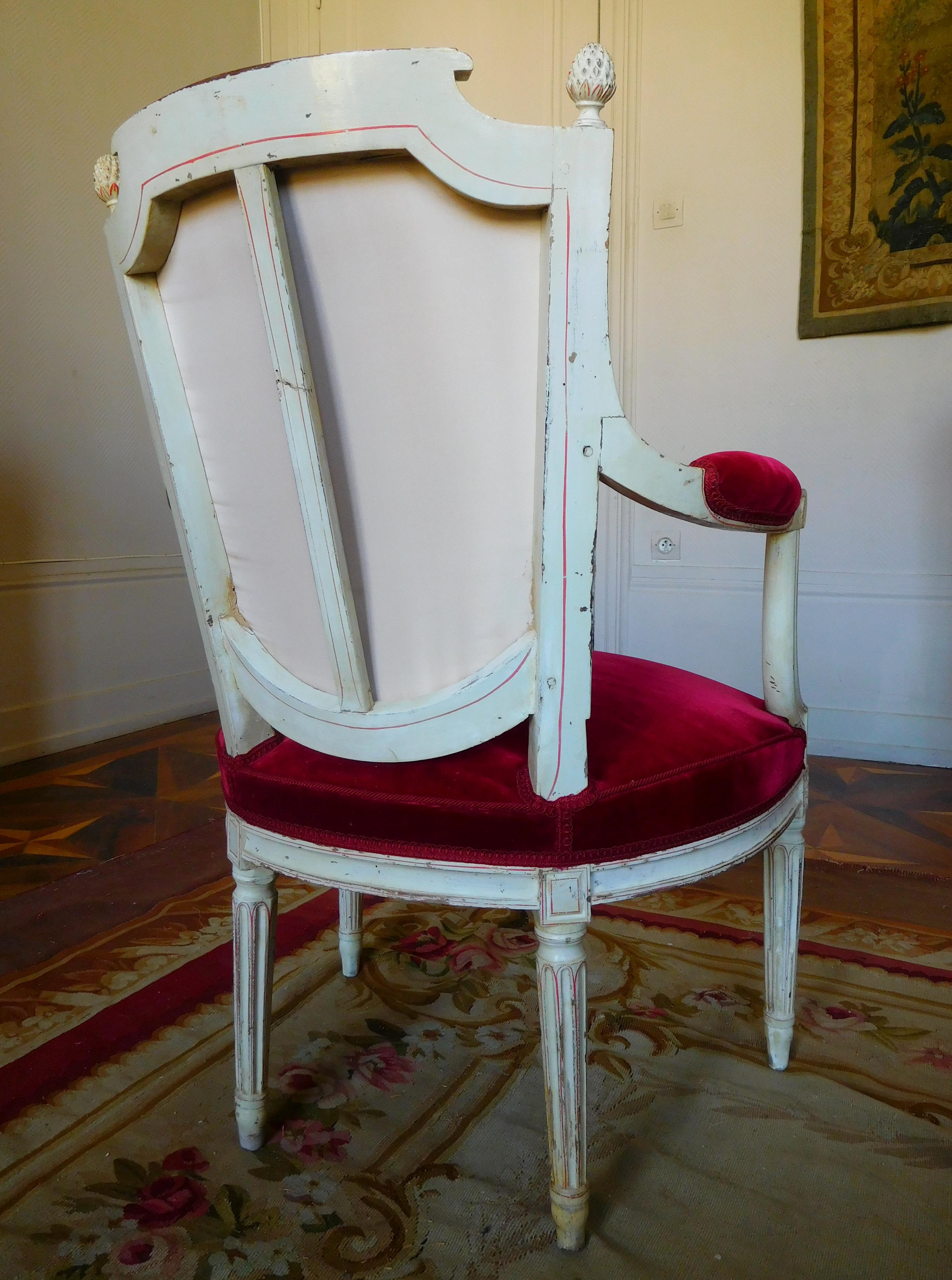 Un par de sillones - época Luis XVI - firmados Roussens siglo XVIII en venta