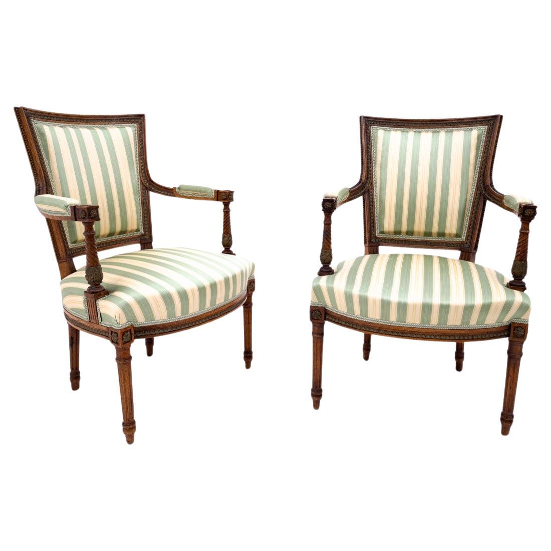 A pair of armchairs, Sweden, circa 1870. For Sale