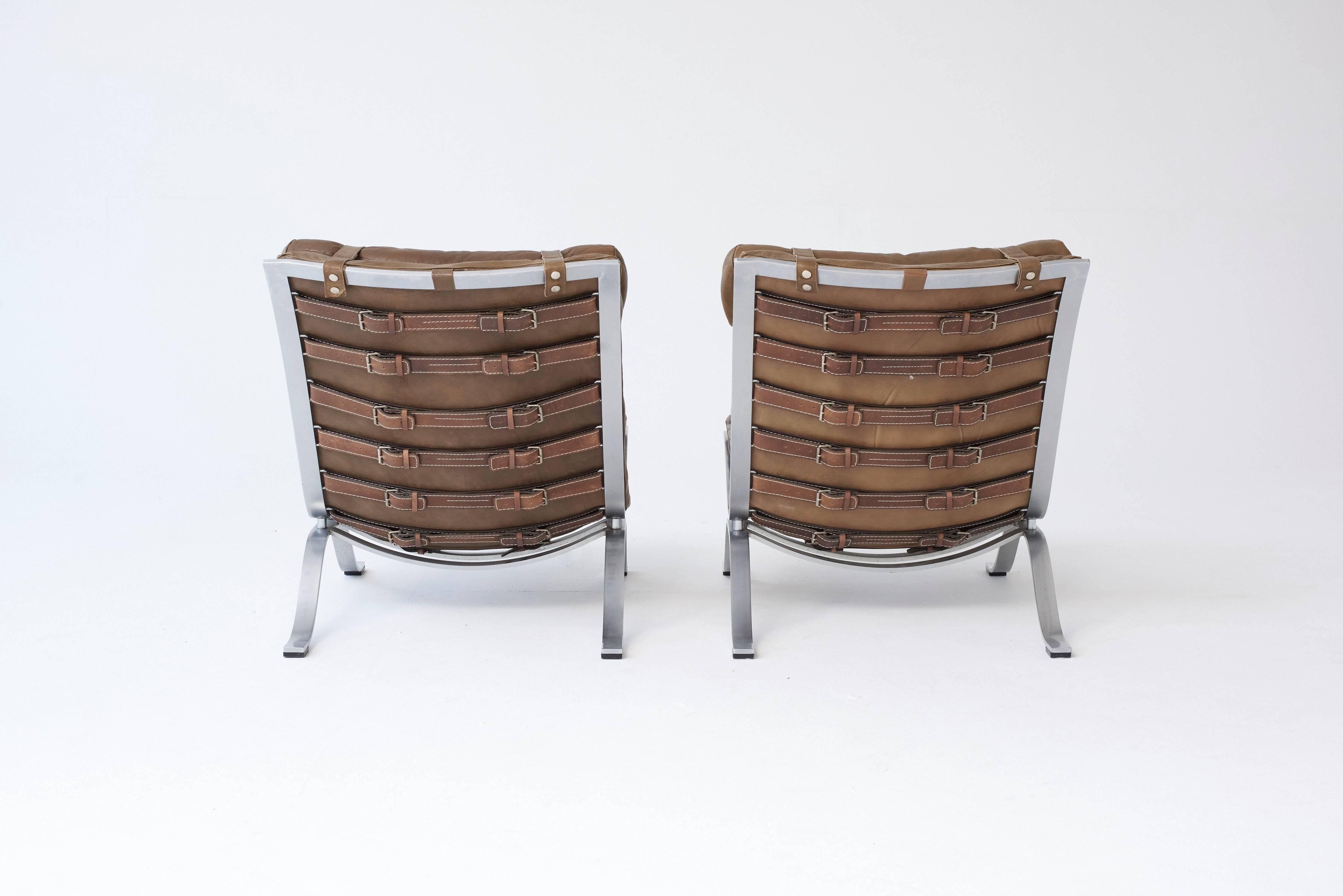 Pair of Arne Norell Ari Chairs, Norell Mobler, Sweden, 1970s In Excellent Condition In London, GB