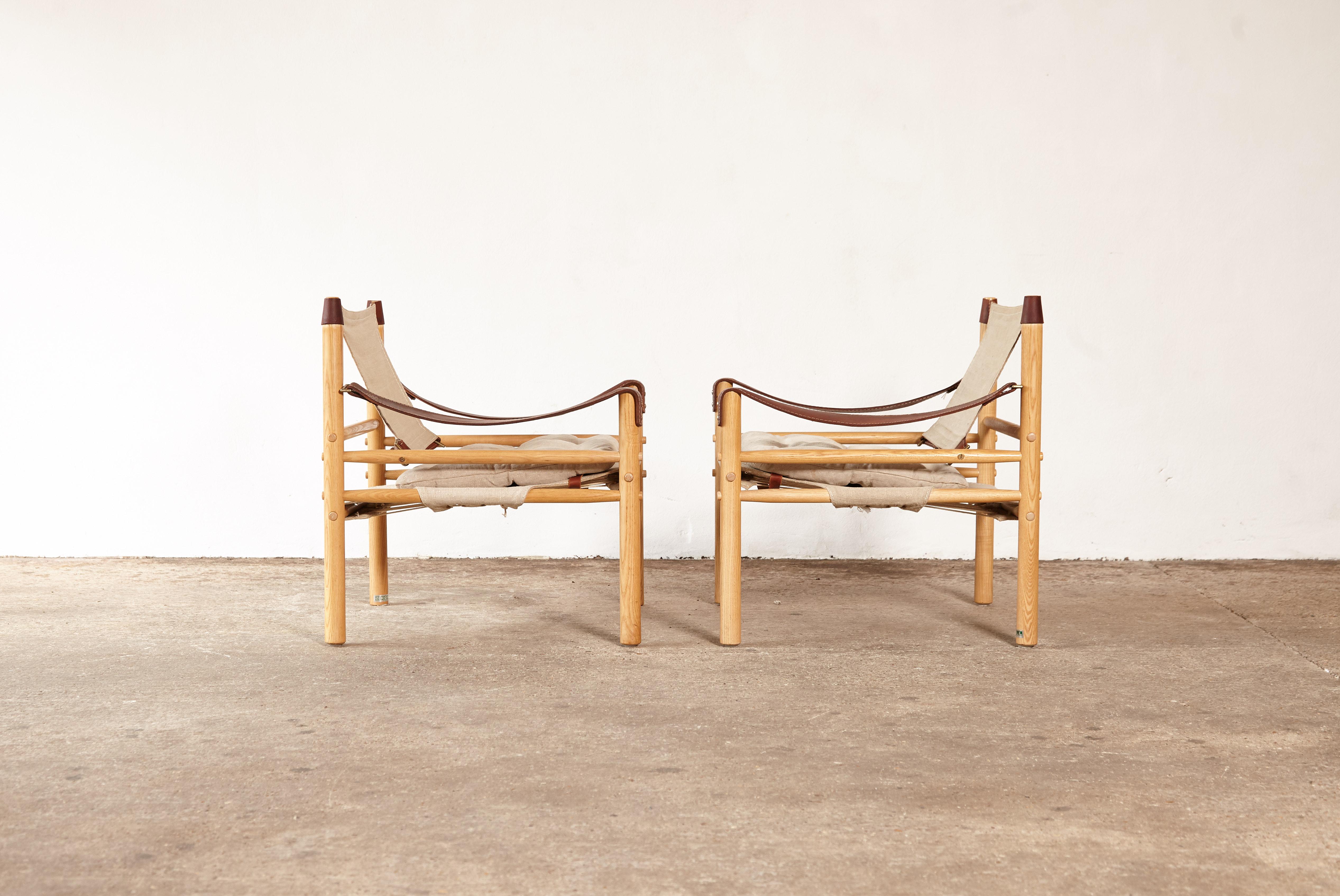 Pair of Arne Norell Safari Sirocco Lounge Chairs, Norell Mobel, Sweden, 1970s 3