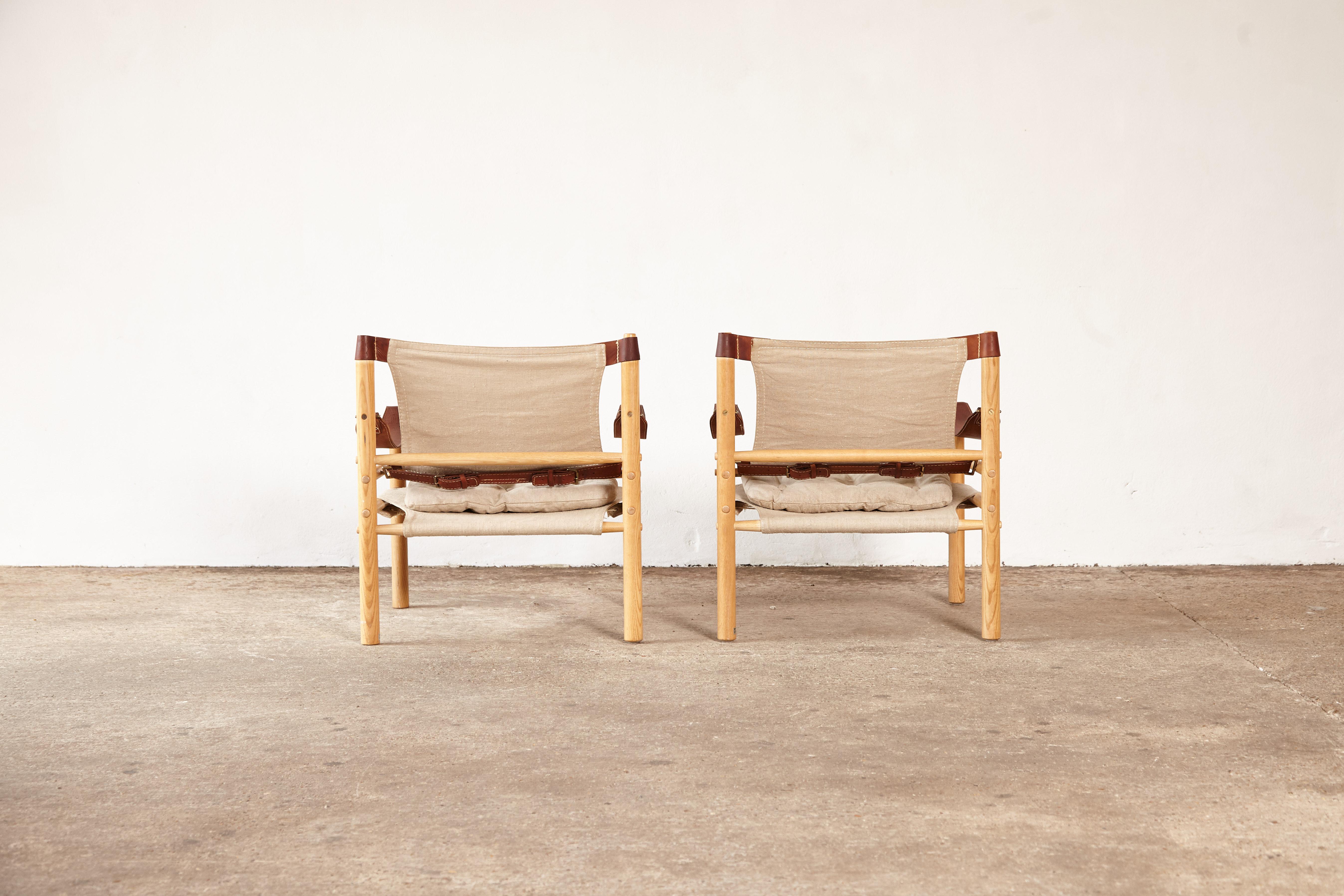 Pair of Arne Norell Safari Sirocco Lounge Chairs, Norell Mobel, Sweden, 1970s 2