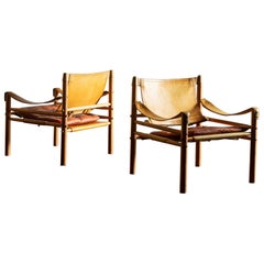 Pair of Arne Norell Sirocco Safari Chairs, Sweden, 1960s