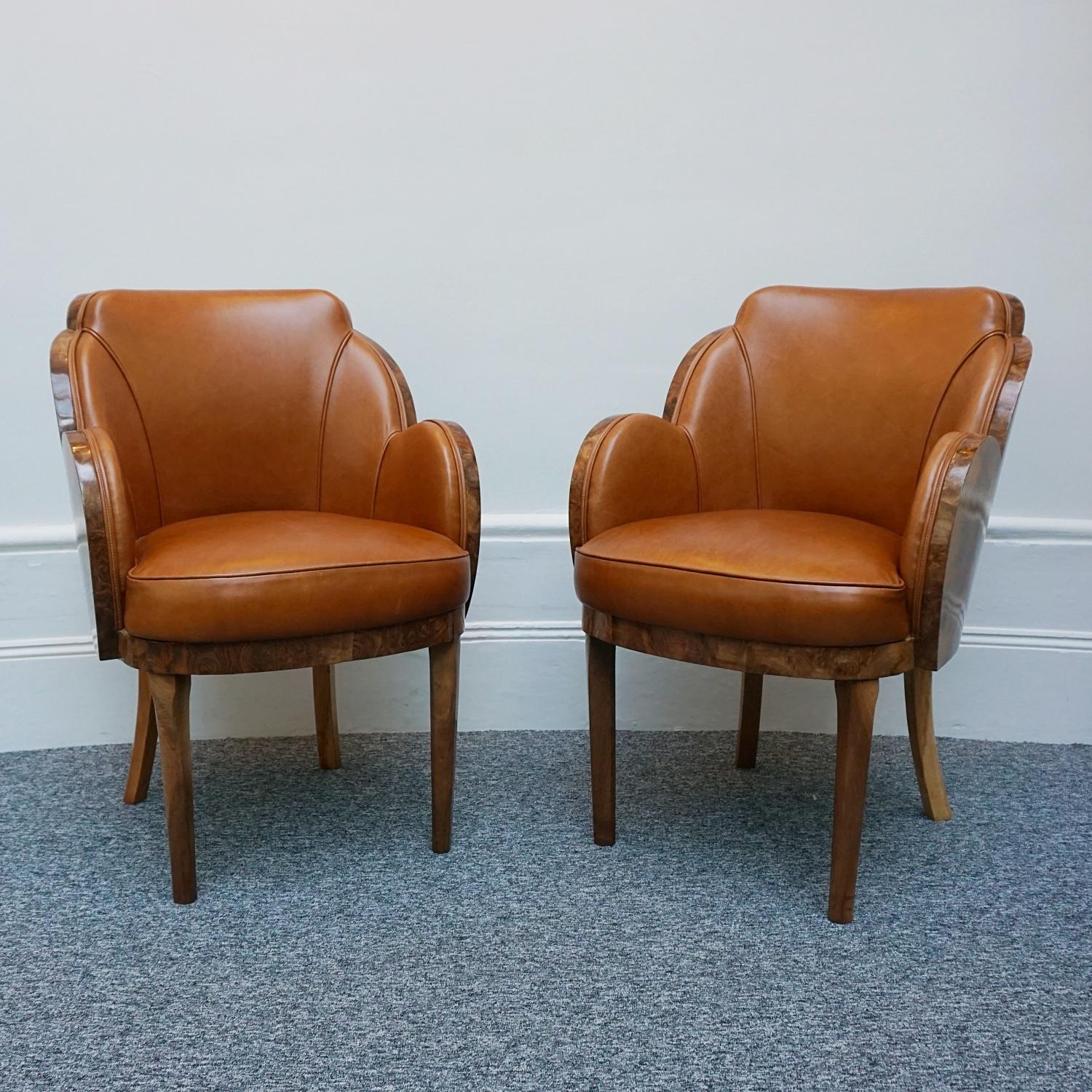 Pair of Art Deco Arm Chairs by Harry and Lou Epstein at 1stDibs deco